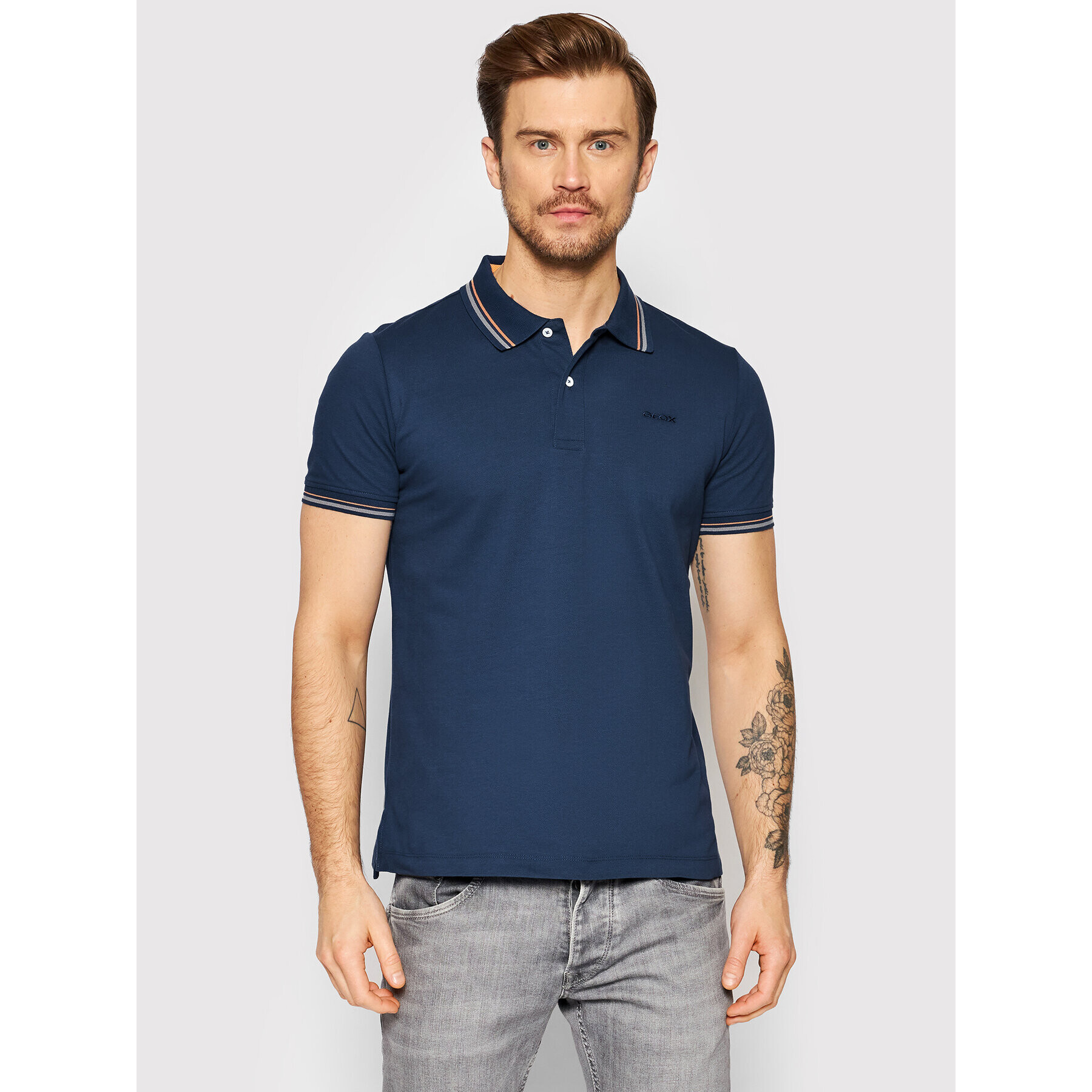 Geox Tricou polo Sustainable M2510A-T2649 F4070 Bleumarin Regular Fit - Pled.ro