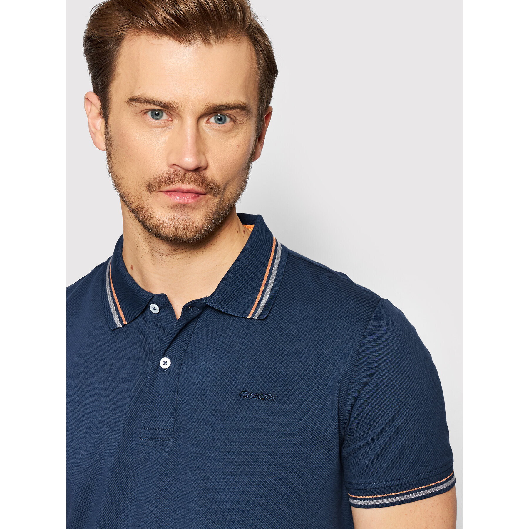 Geox Tricou polo Sustainable M2510A-T2649 F4070 Bleumarin Regular Fit - Pled.ro