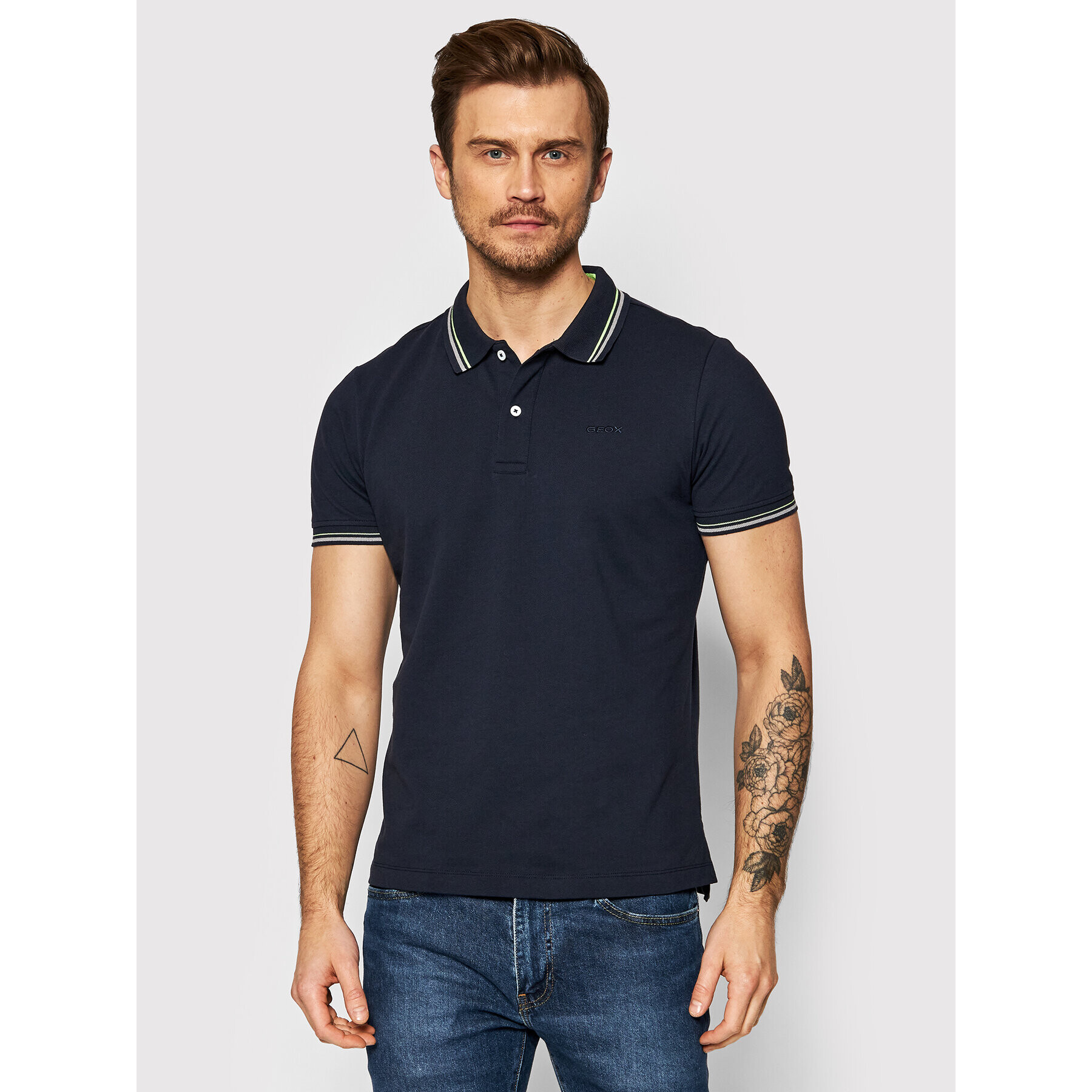 Geox Tricou polo Sustainable M2510A-T2649 F4386 Bleumarin Regular Fit - Pled.ro