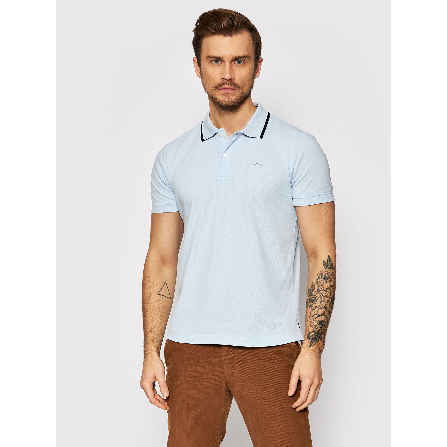 Geox Tricou polo Sustainable M2510Q-T2649 F4508 Albastru Regular Fit - Pled.ro