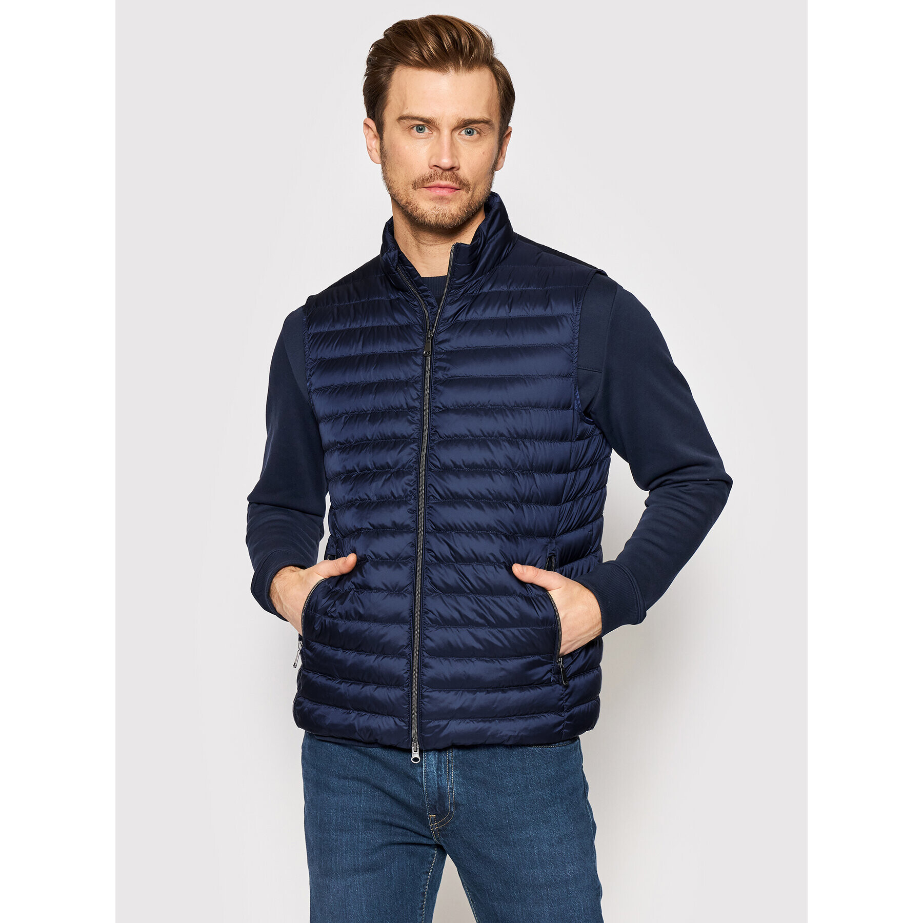 Geox Vestă Warrens M2525C-T2562 F4399 Bleumarin Regular Fit - Pled.ro