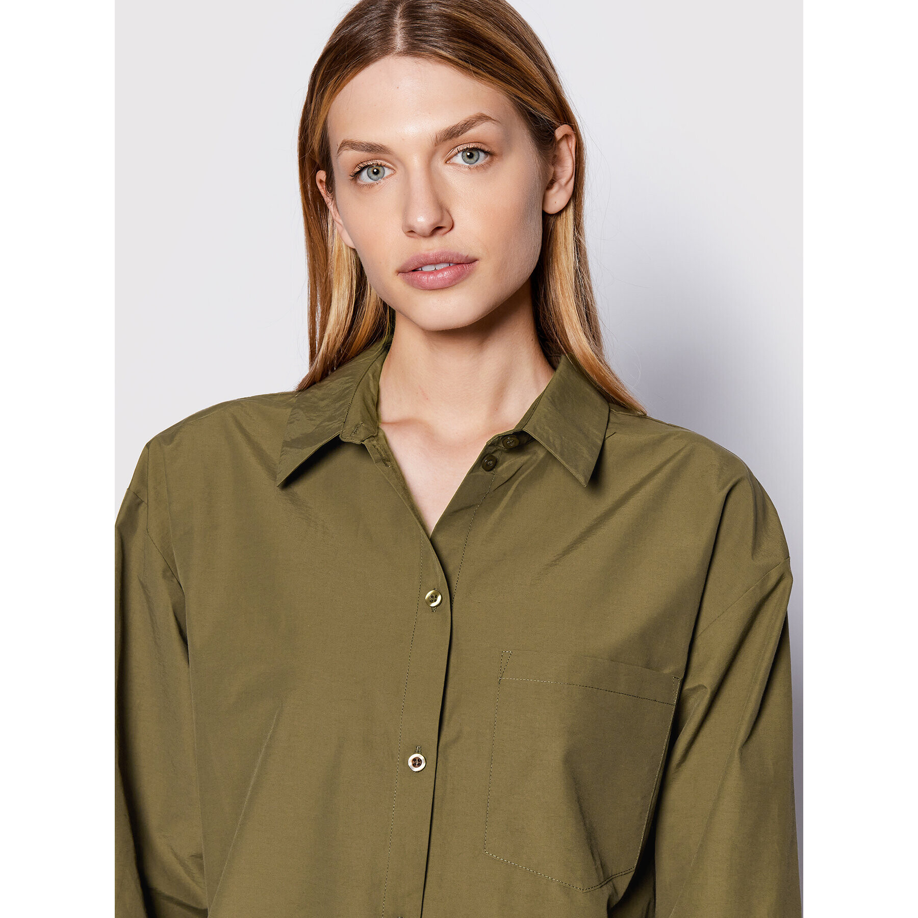 Gestuz Cămașă Bernadette 10906313 Verde Relaxed Fit - Pled.ro