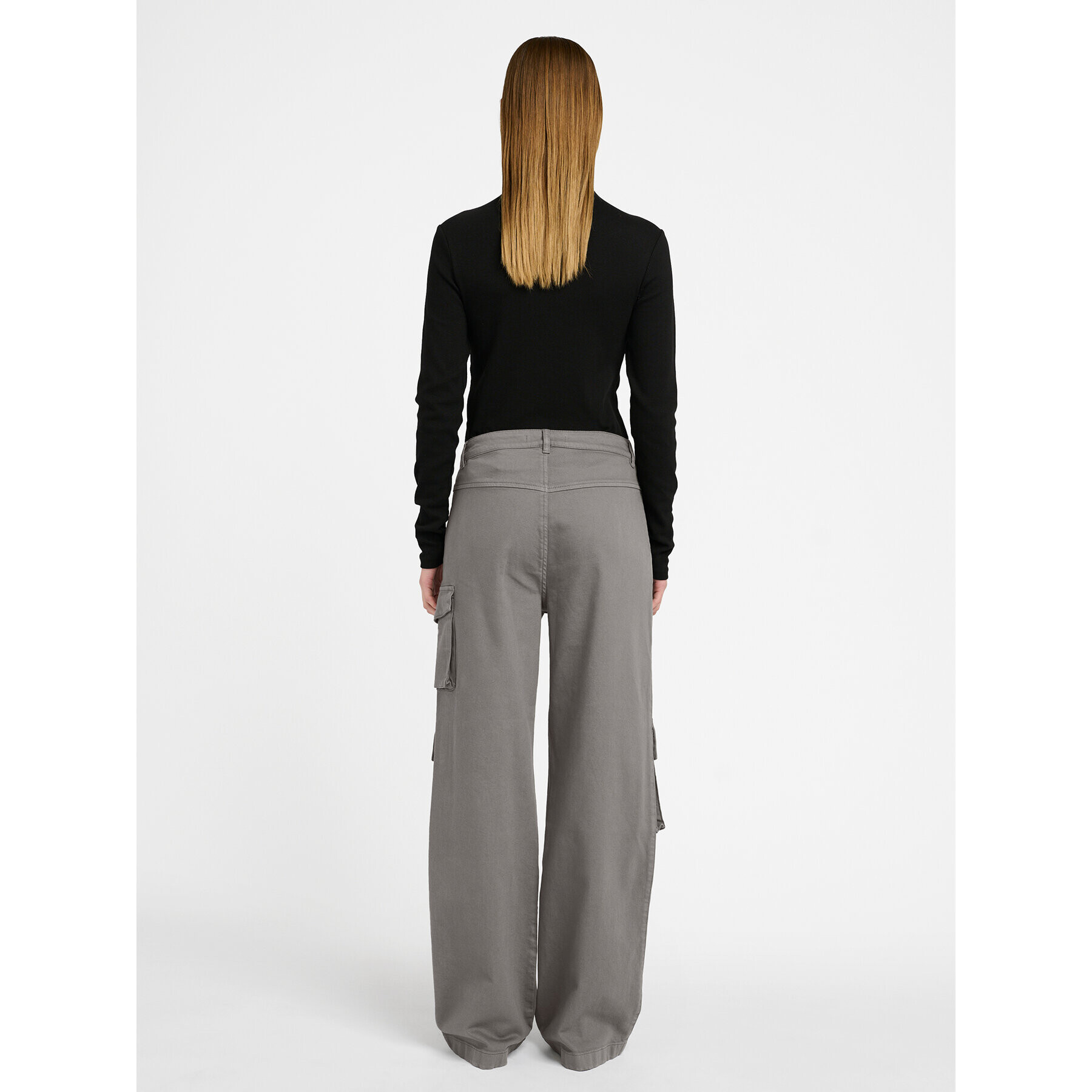 Gestuz Pantaloni din material Mirza 10908720 Gri Relaxed Fit - Pled.ro