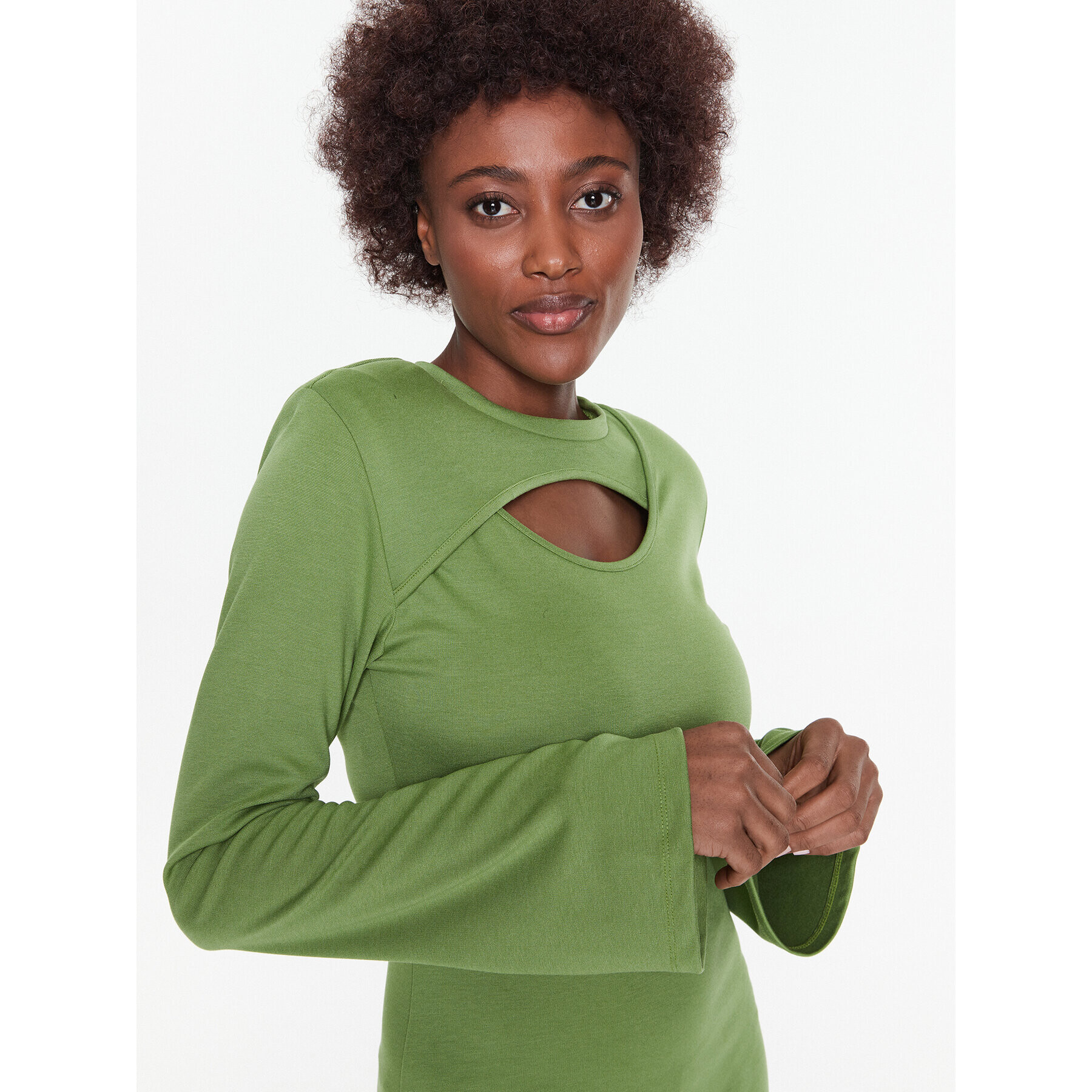 Gestuz Rochie de zi Anka 10906826 Verde Slim Fit - Pled.ro