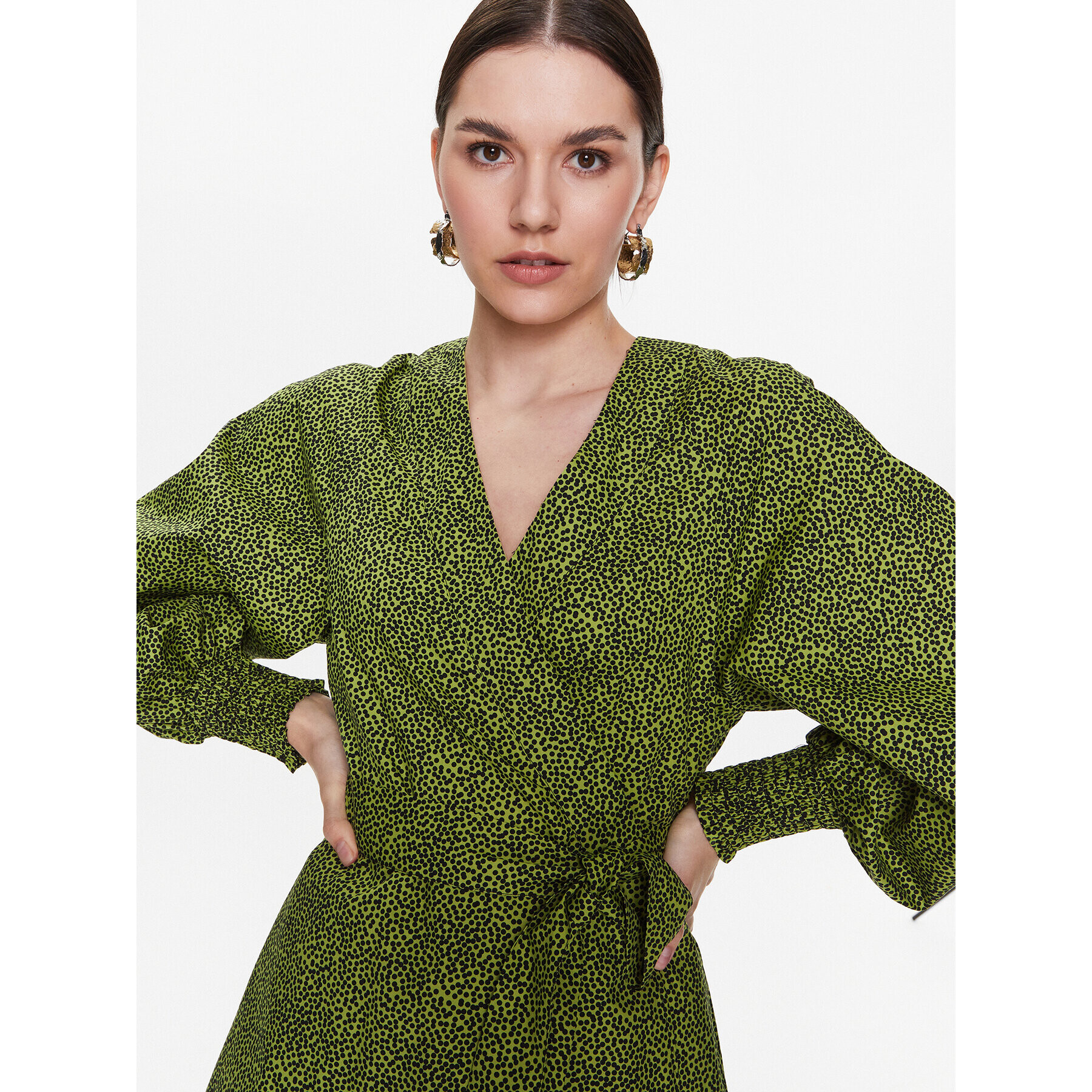 Gestuz Rochie de zi Calliope 10906954 Verde Regular Fit - Pled.ro