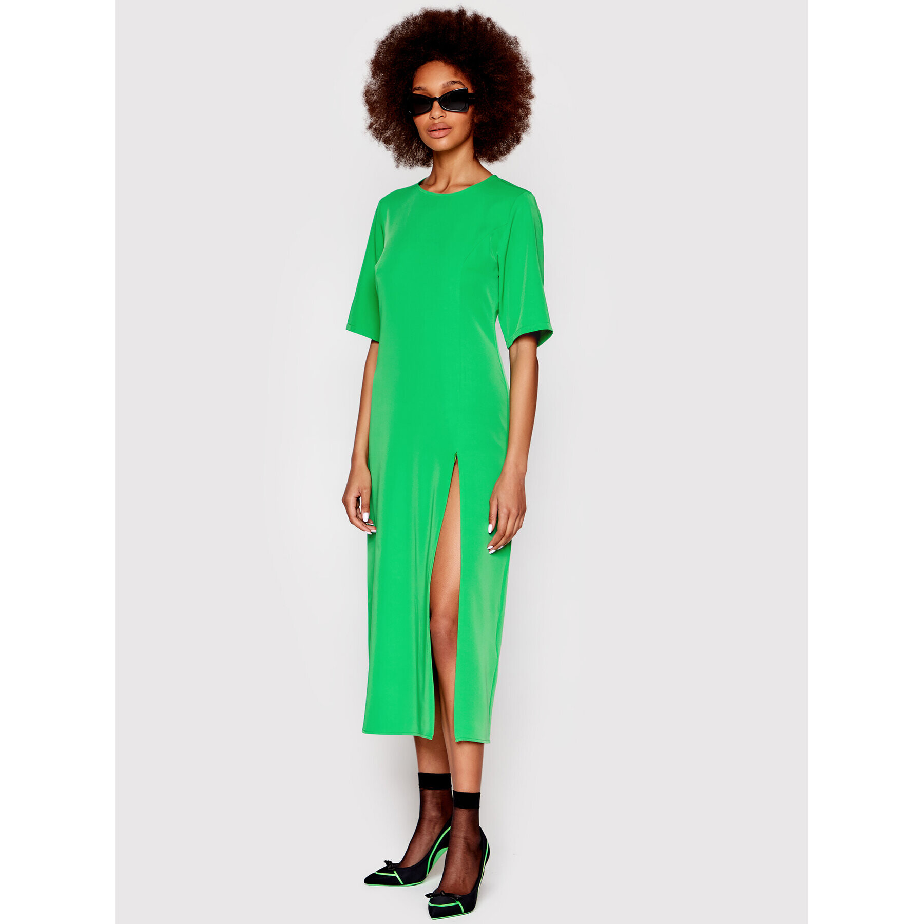 Gestuz Rochie de zi Melbagz 10906097 Verde Regular Fit - Pled.ro