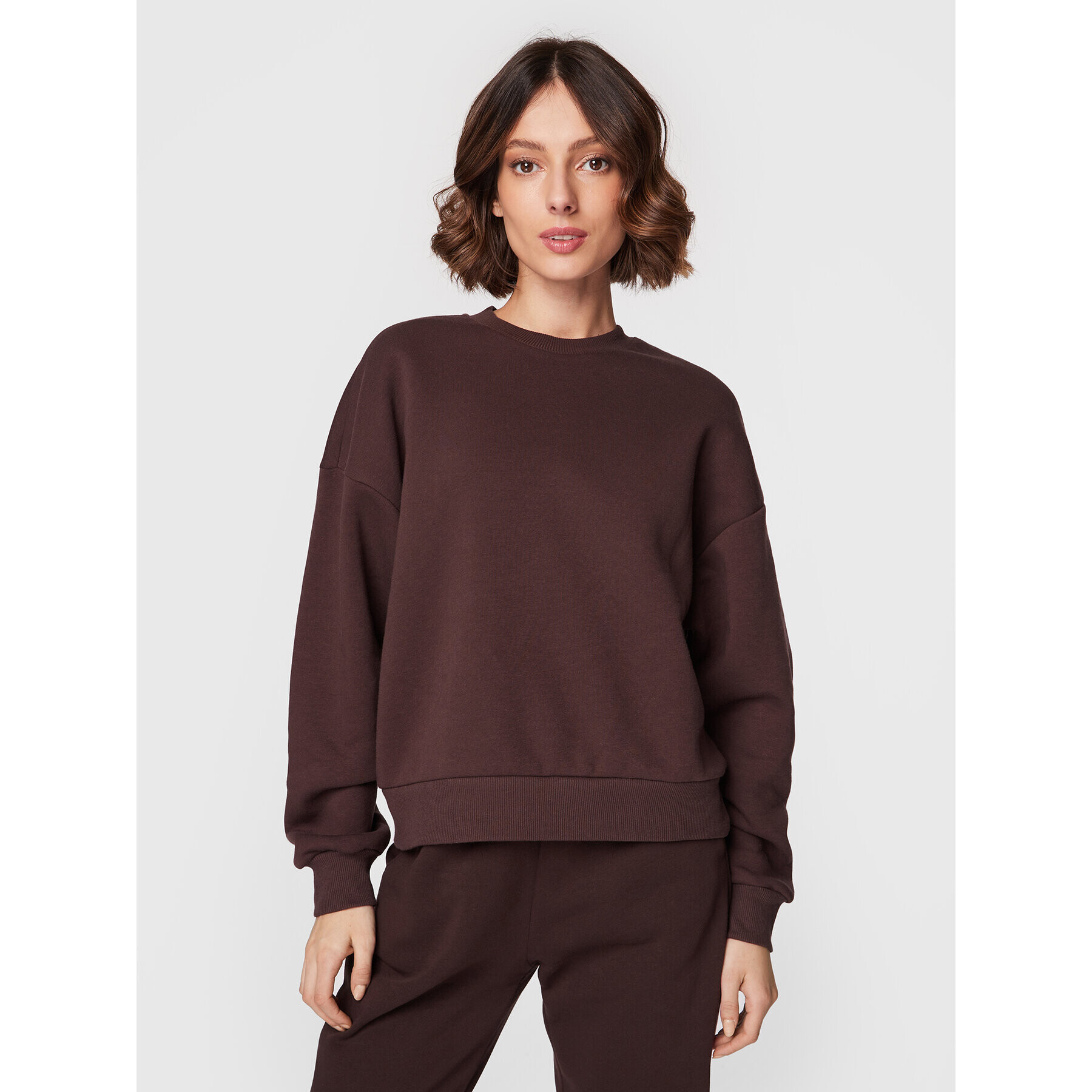 Gina Tricot Bluză Basic 10943 Maro Relaxed Fit - Pled.ro