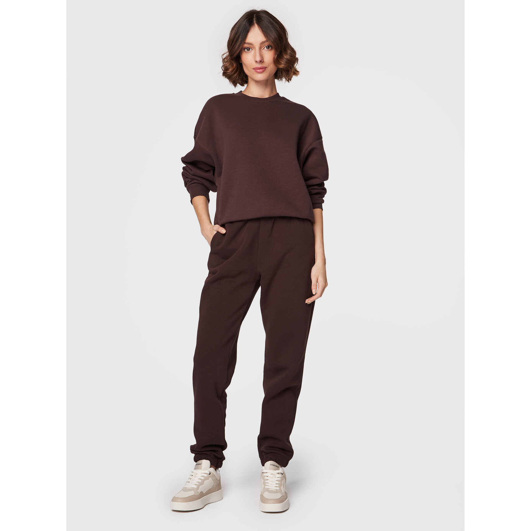 Gina Tricot Bluză Basic 10943 Maro Relaxed Fit - Pled.ro