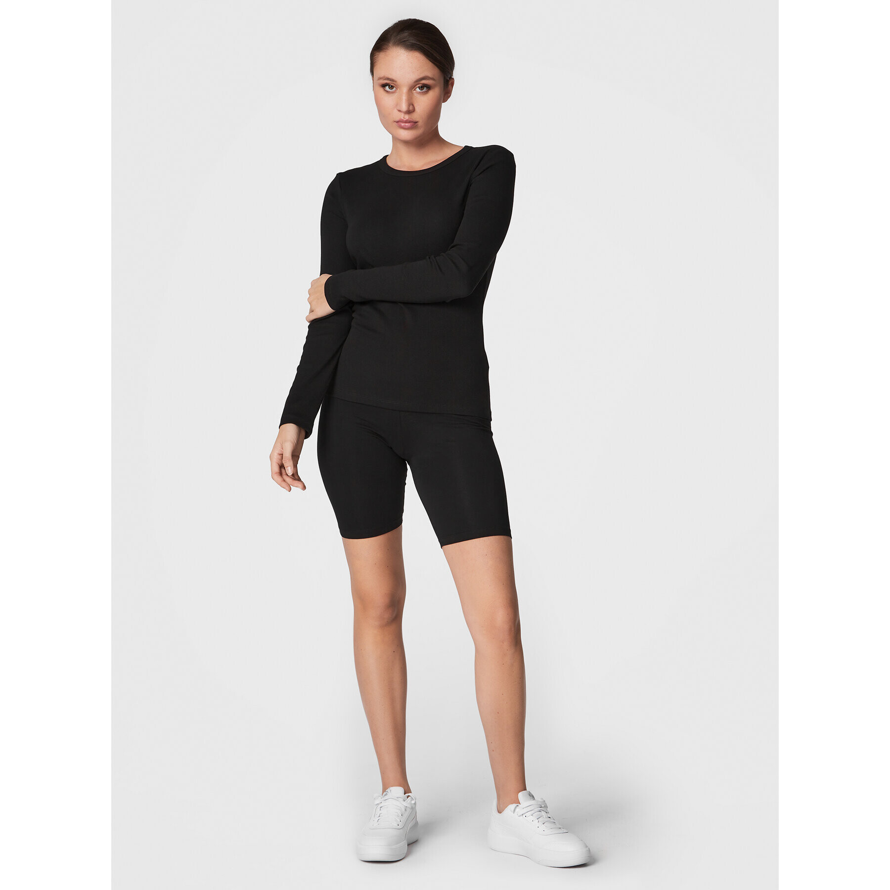 Gina Tricot Bluză Basic 18863 Negru Regular Fit - Pled.ro