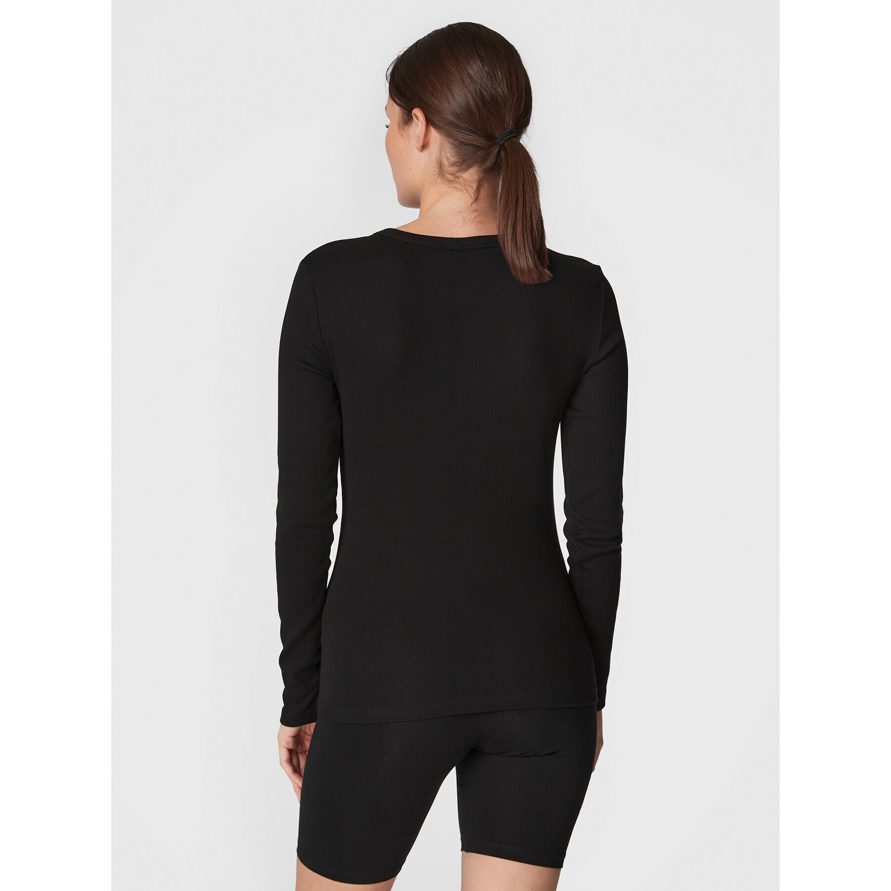 Gina Tricot Bluză Basic 18863 Negru Regular Fit - Pled.ro