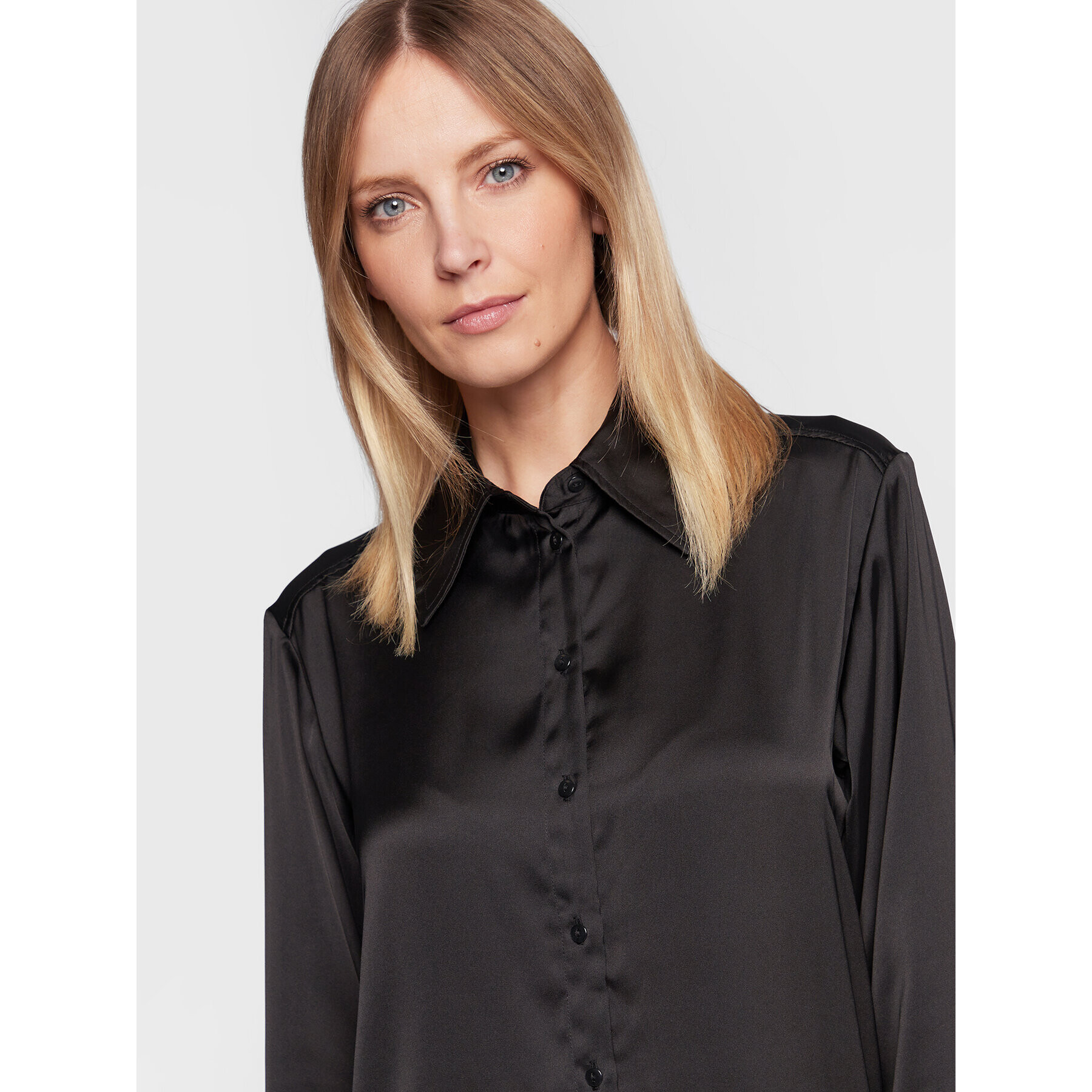 Gina Tricot Cămașă Chris 17735 Negru Relaxed Fit - Pled.ro