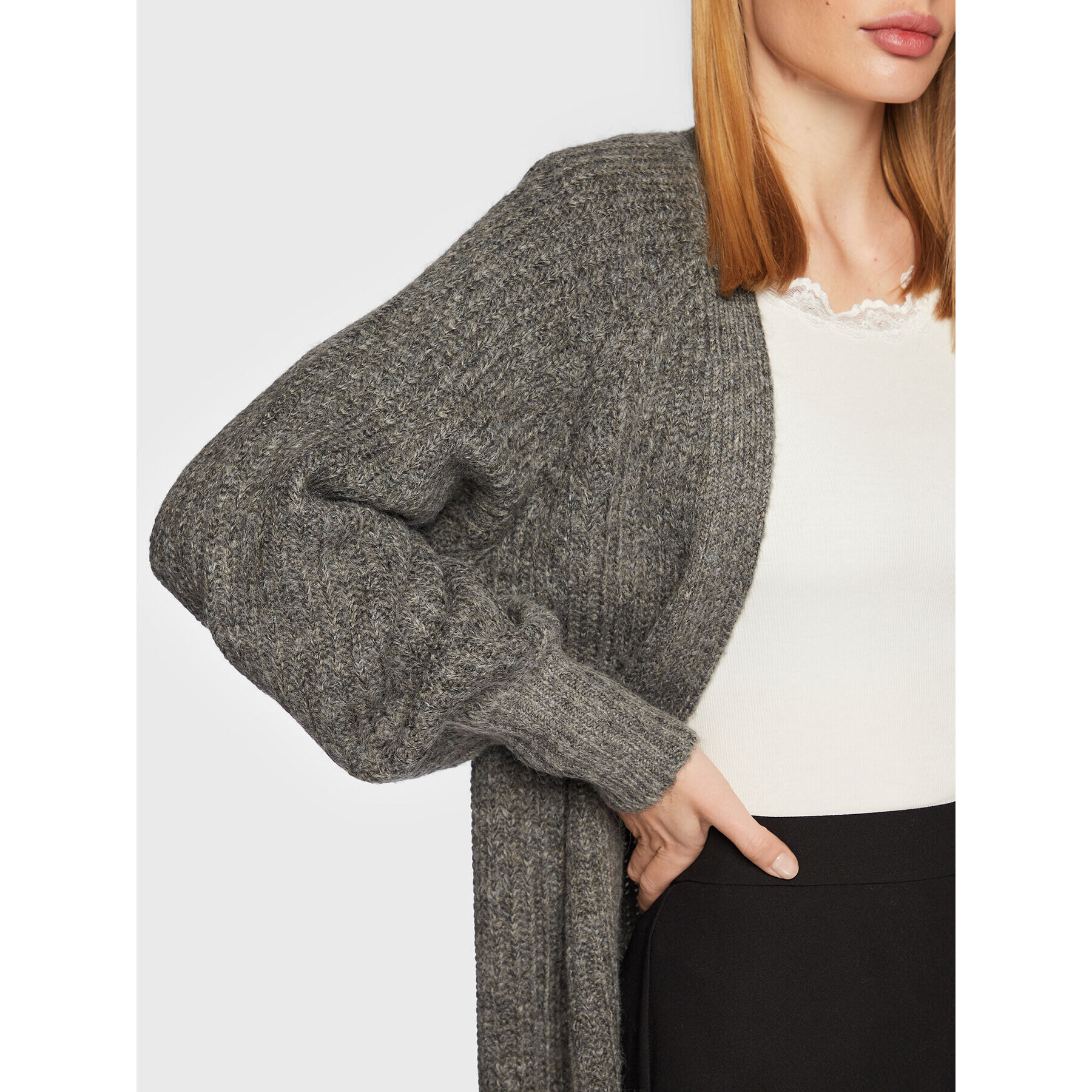 Gina Tricot Cardigan 17395 Gri Regular Fit - Pled.ro