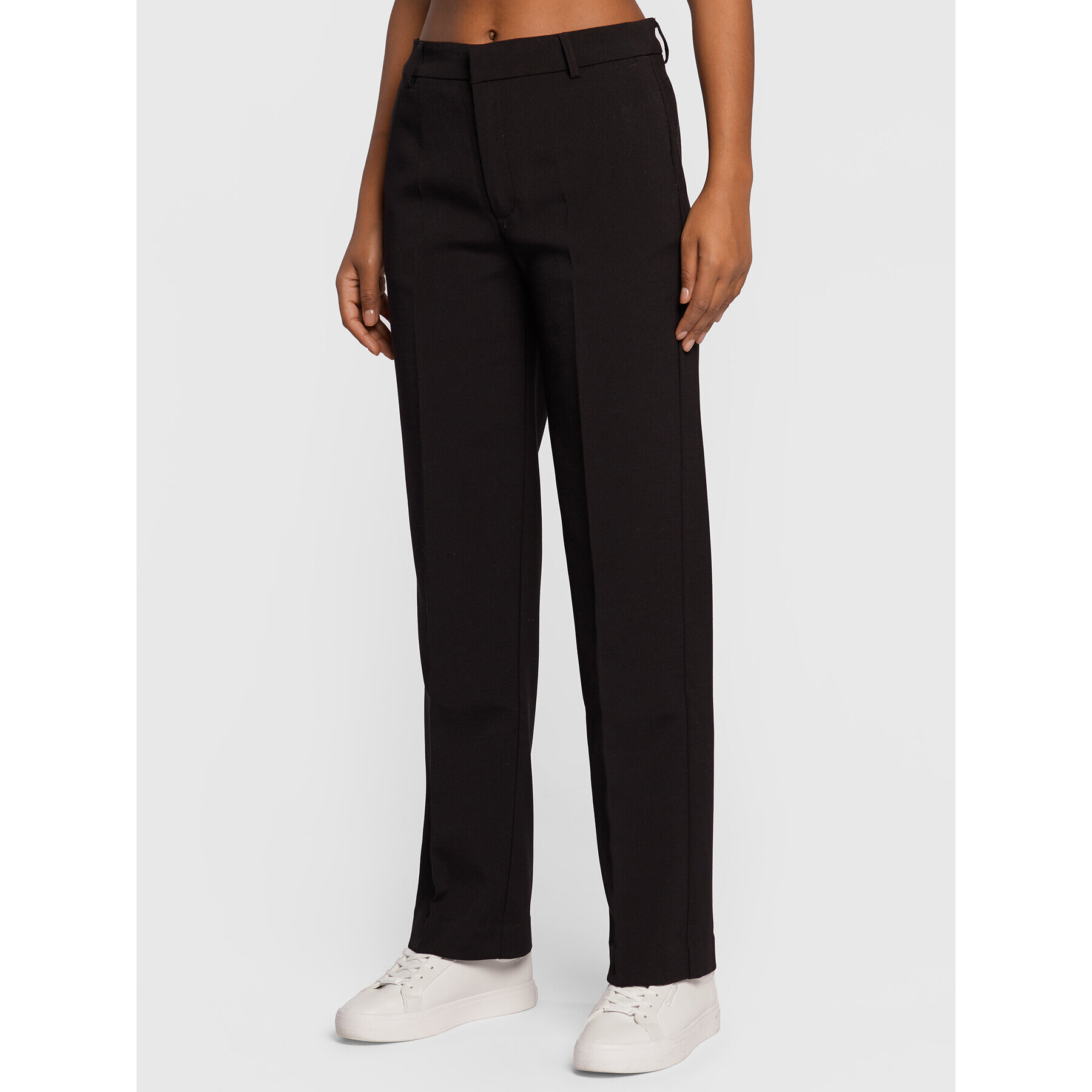 Gina Tricot Pantaloni din material 13672 Negru Regular Fit - Pled.ro