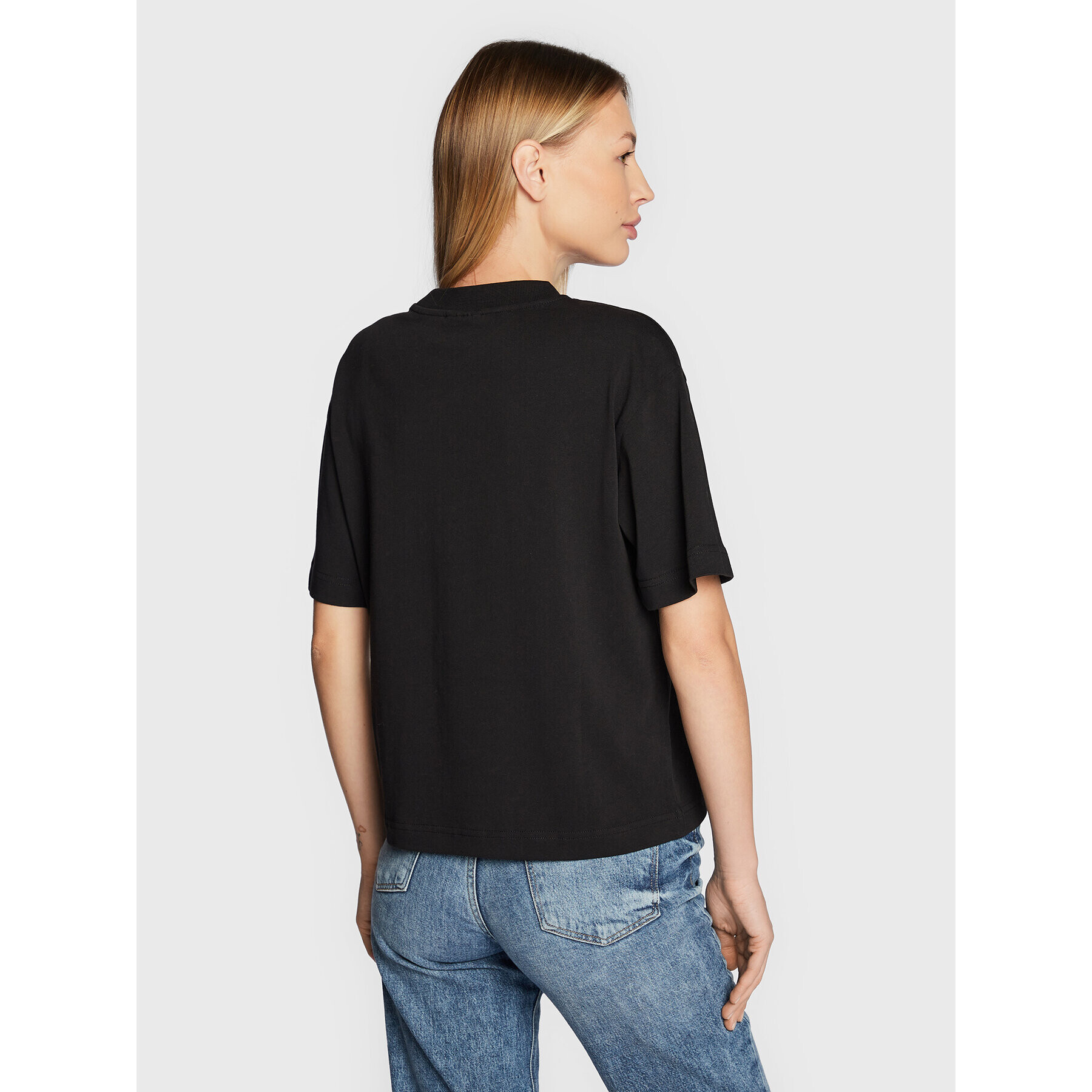 Gina Tricot Tricou Basic 10469 Negru Regular Fit - Pled.ro