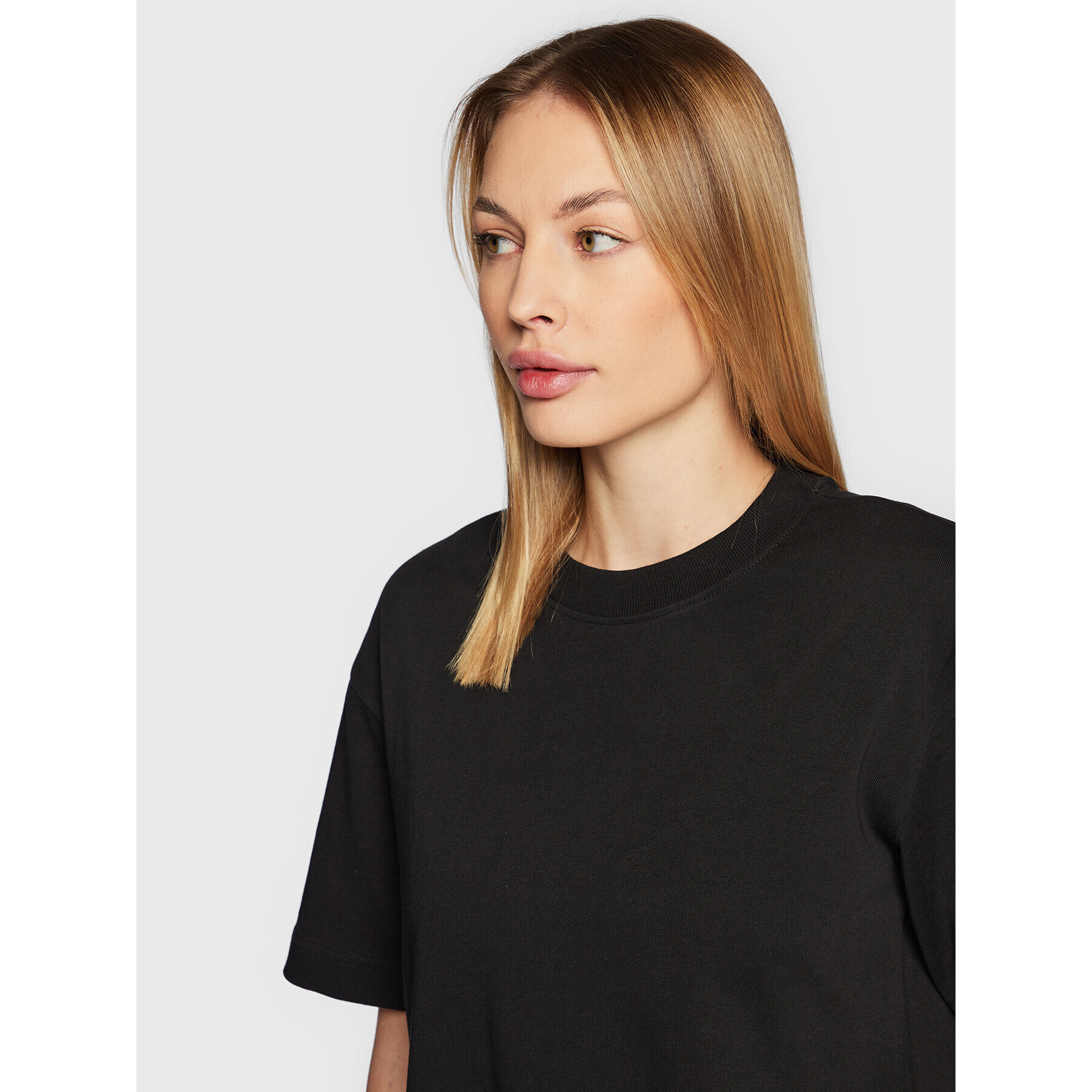 Gina Tricot Tricou Basic 10469 Negru Regular Fit - Pled.ro