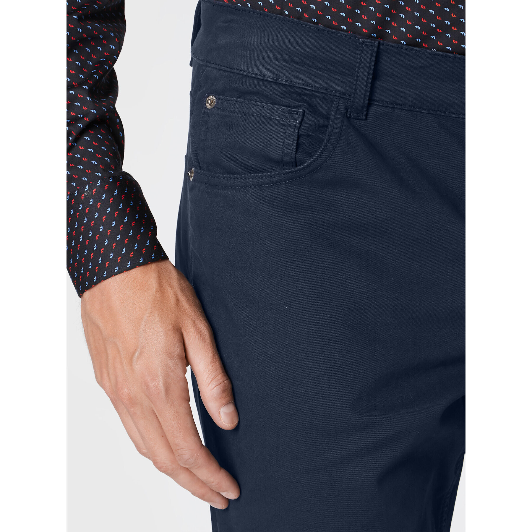 Gino Rossi Pantaloni din material Tesero GR22-SPMJ508 Bleumarin Regular Fit - Pled.ro