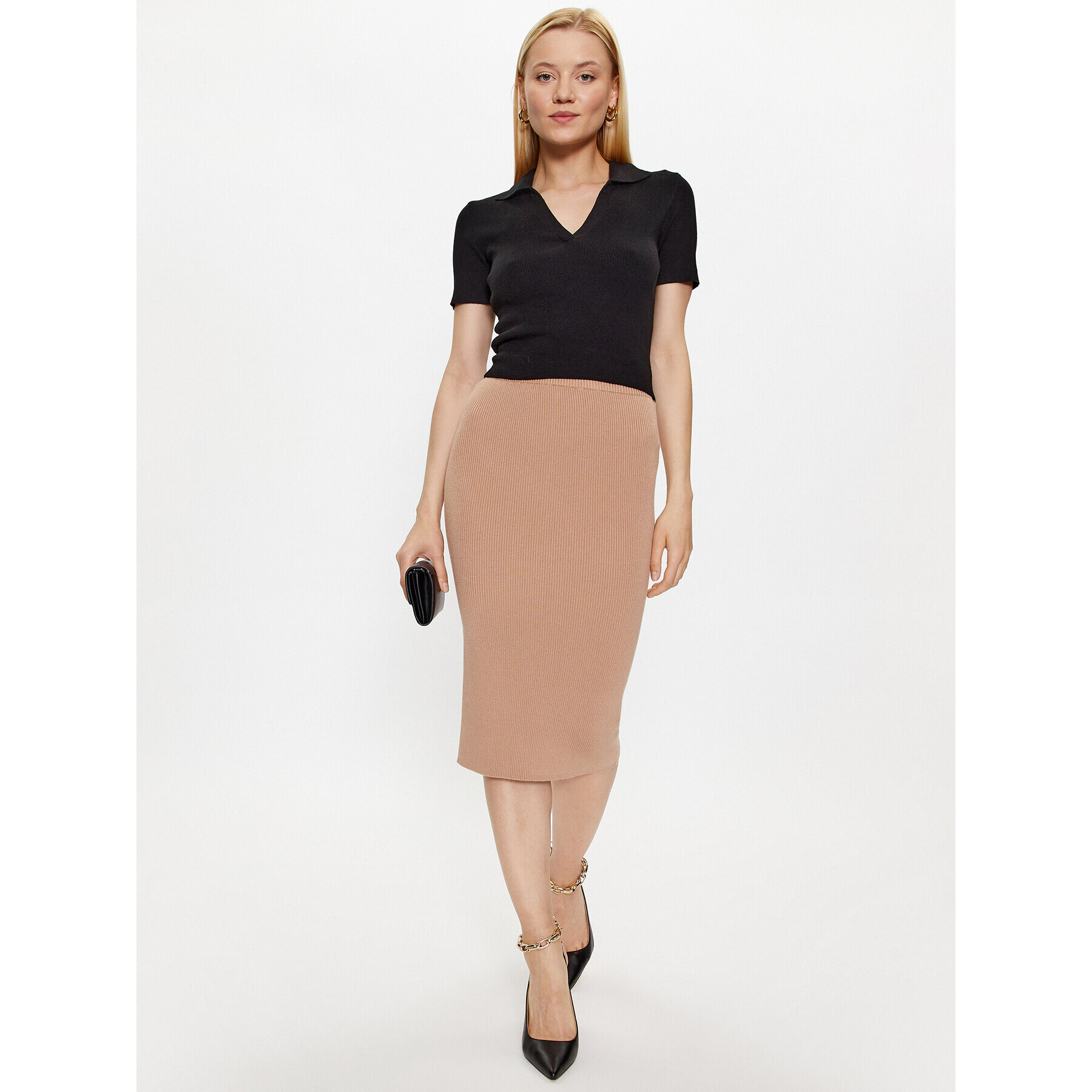 Glamorous Fustă tip creion AC2917B Bej Slim Fit - Pled.ro