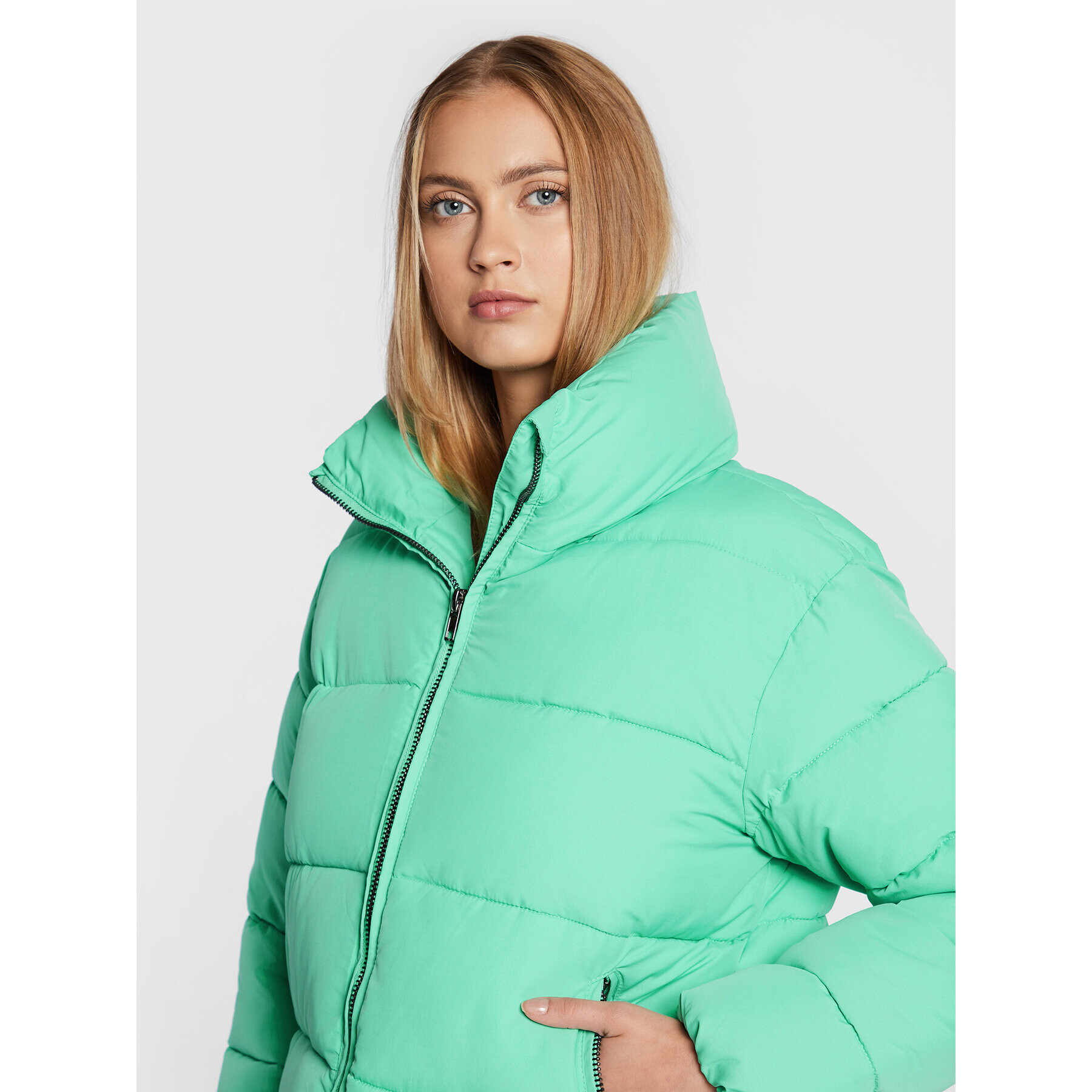 Glamorous Geacă din puf AC1206 Verde Regular Fit - Pled.ro