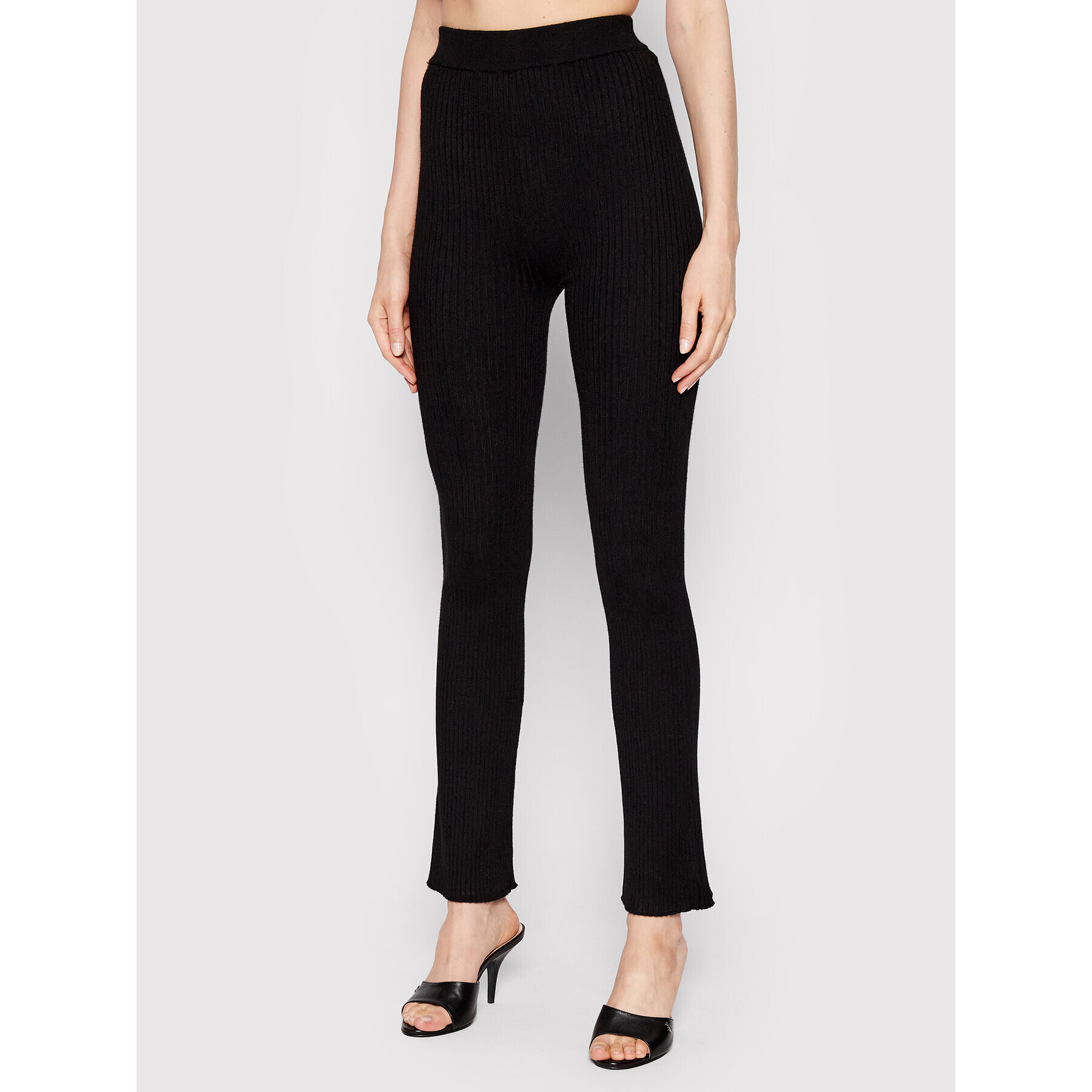 Glamorous Pantaloni tricotați AN4192 Negru Slim Fit - Pled.ro