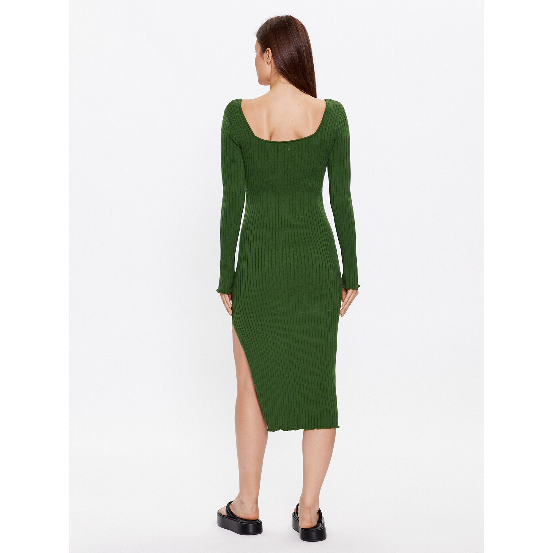 Glamorous Rochie tricotată CA0334 Verde Slim Fit - Pled.ro