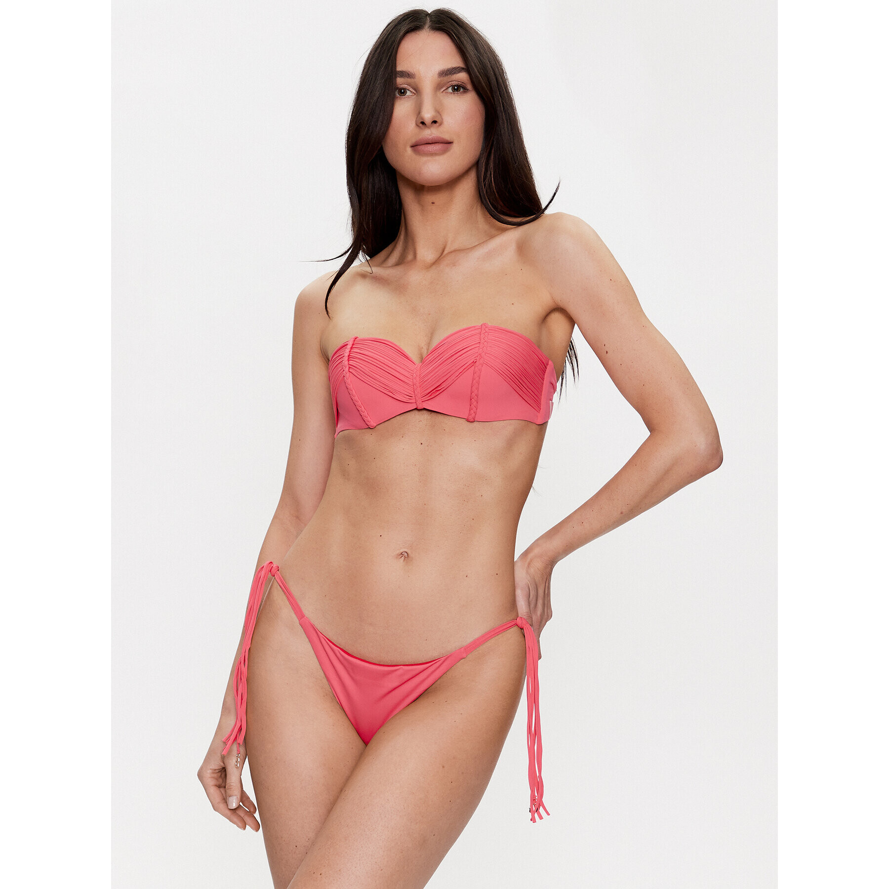 Guess Bikini partea de jos Logo Tie E2GO32 MC043 Roz - Pled.ro