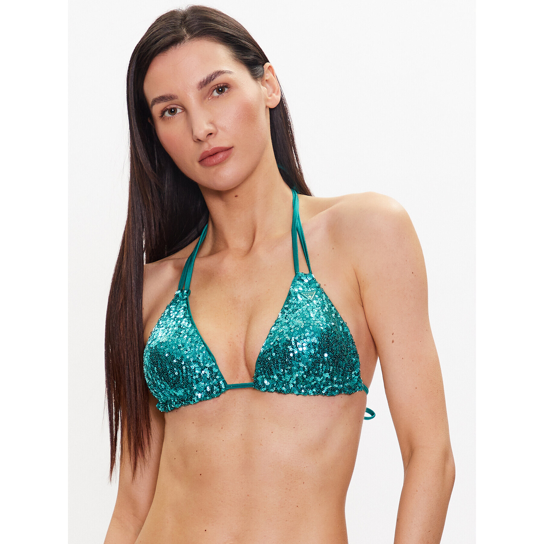 Guess Bikini partea de sus E3GJ03 KBMV0 Turcoaz - Pled.ro