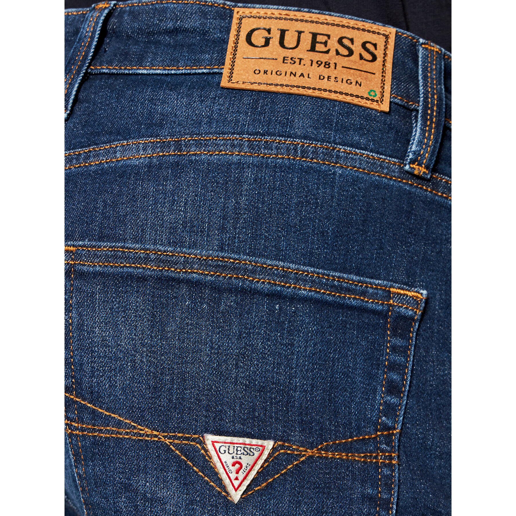 Guess Blugi Angels M1YAN2 D4GV4 Bleumarin Slim Fit - Pled.ro