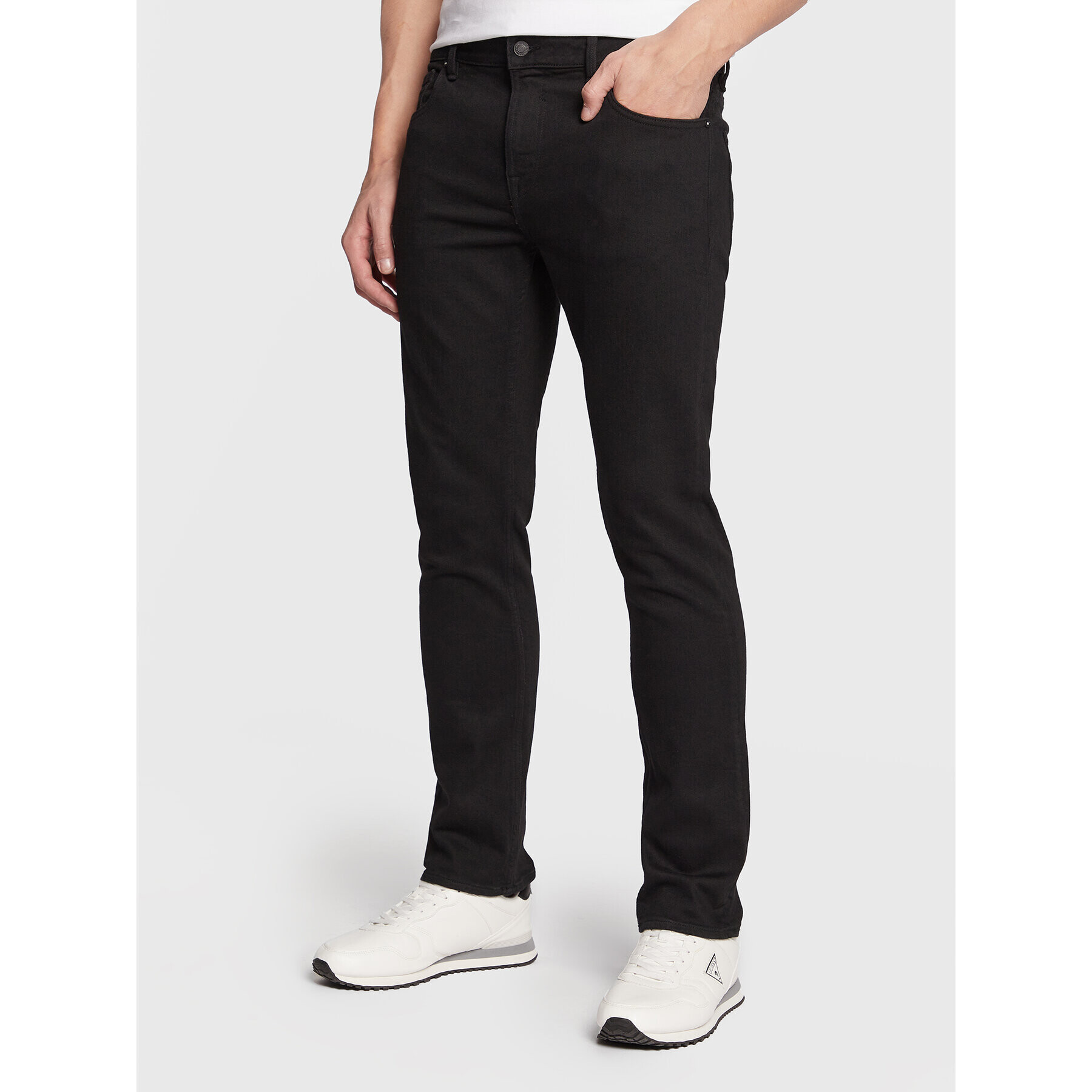 Guess Blugi Angels M2YAN2 D4Q51 Negru Slim Fit - Pled.ro