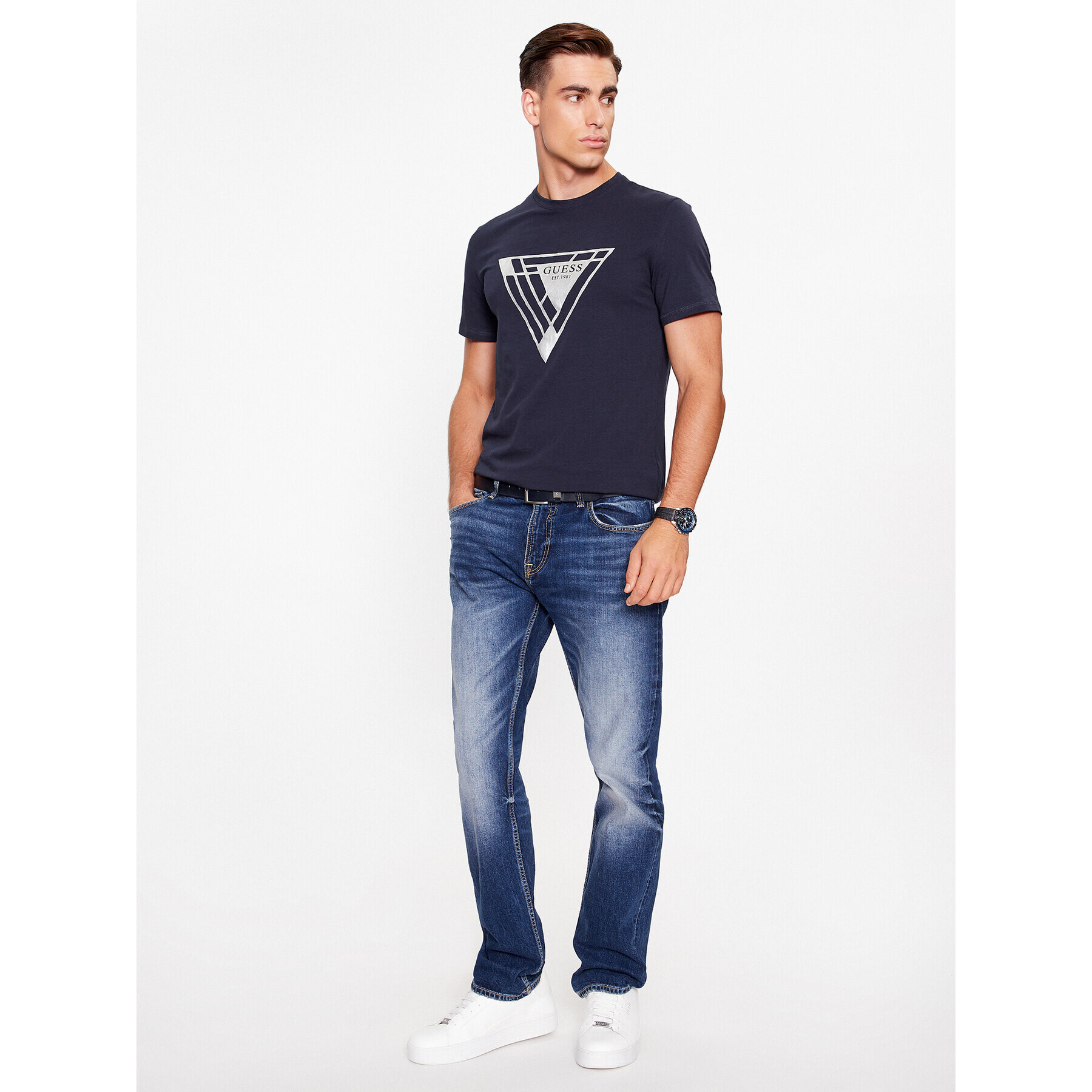 Guess Blugi Angels M3BAN2 D55T2 Bleumarin Slim Fit - Pled.ro