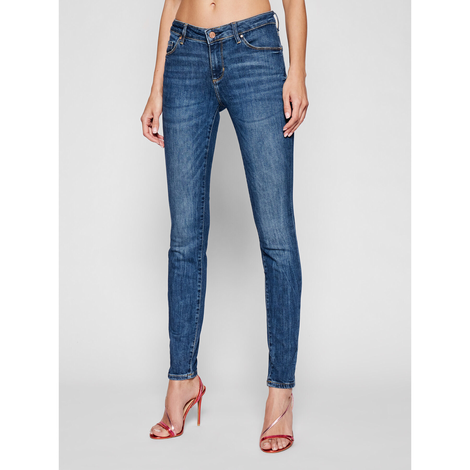 Guess Blugi Annette W1YA99 D4GV2 Bleumarin Skinny Fit - Pled.ro