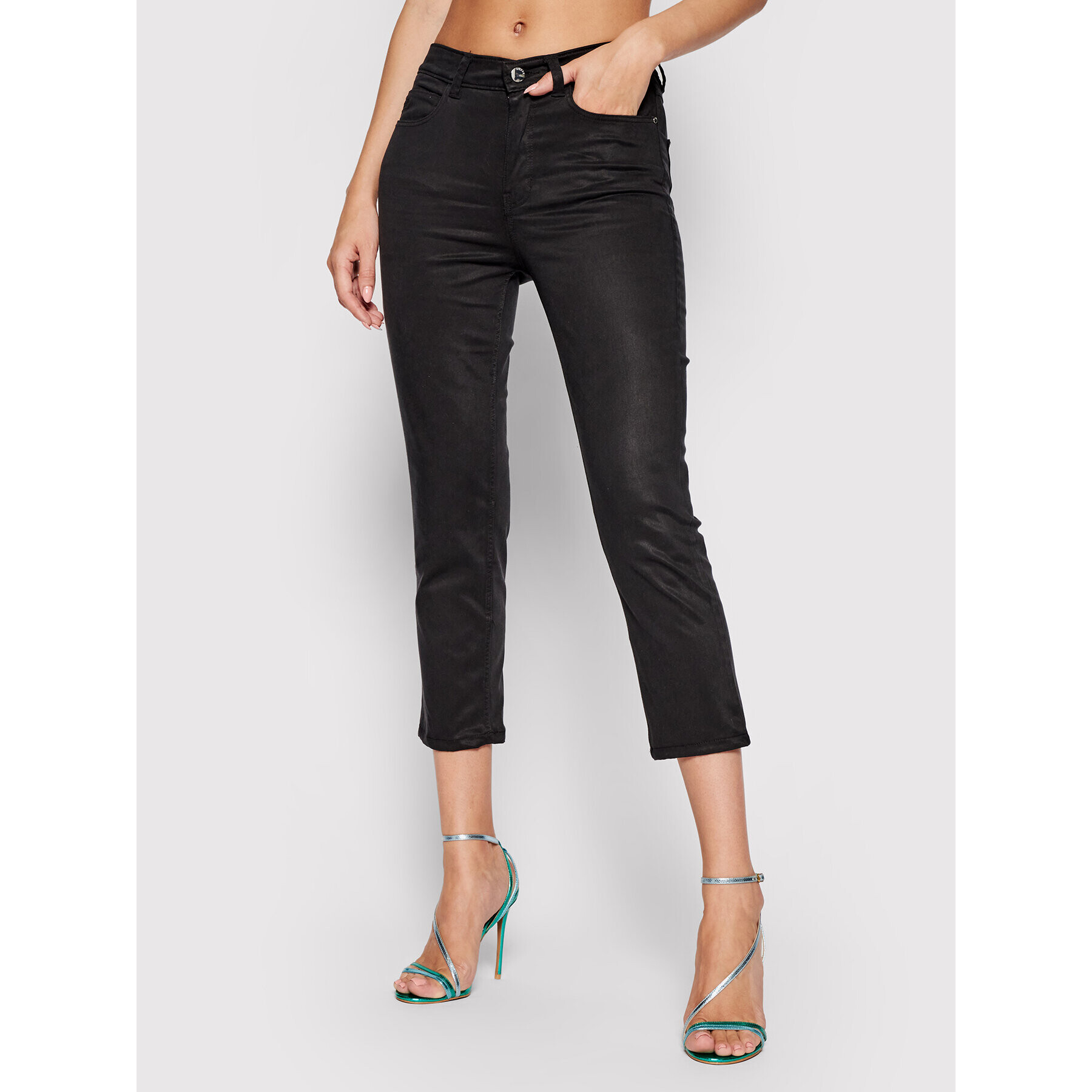 Guess Blugi Capri W1GB19 W93CD Negru Skinny Fit - Pled.ro