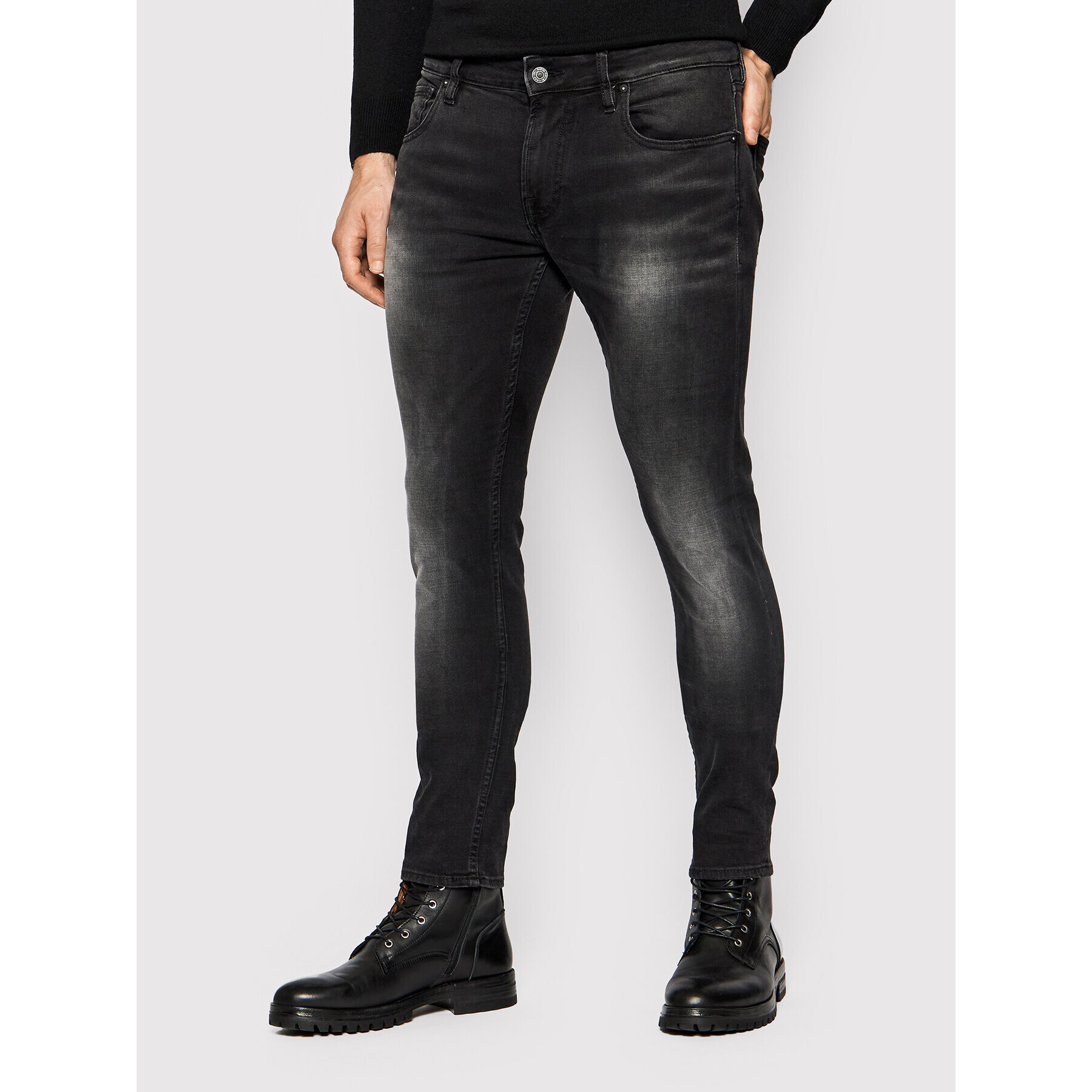 Guess Blugi M1BAN 1D380 Negru Skinny Fit - Pled.ro