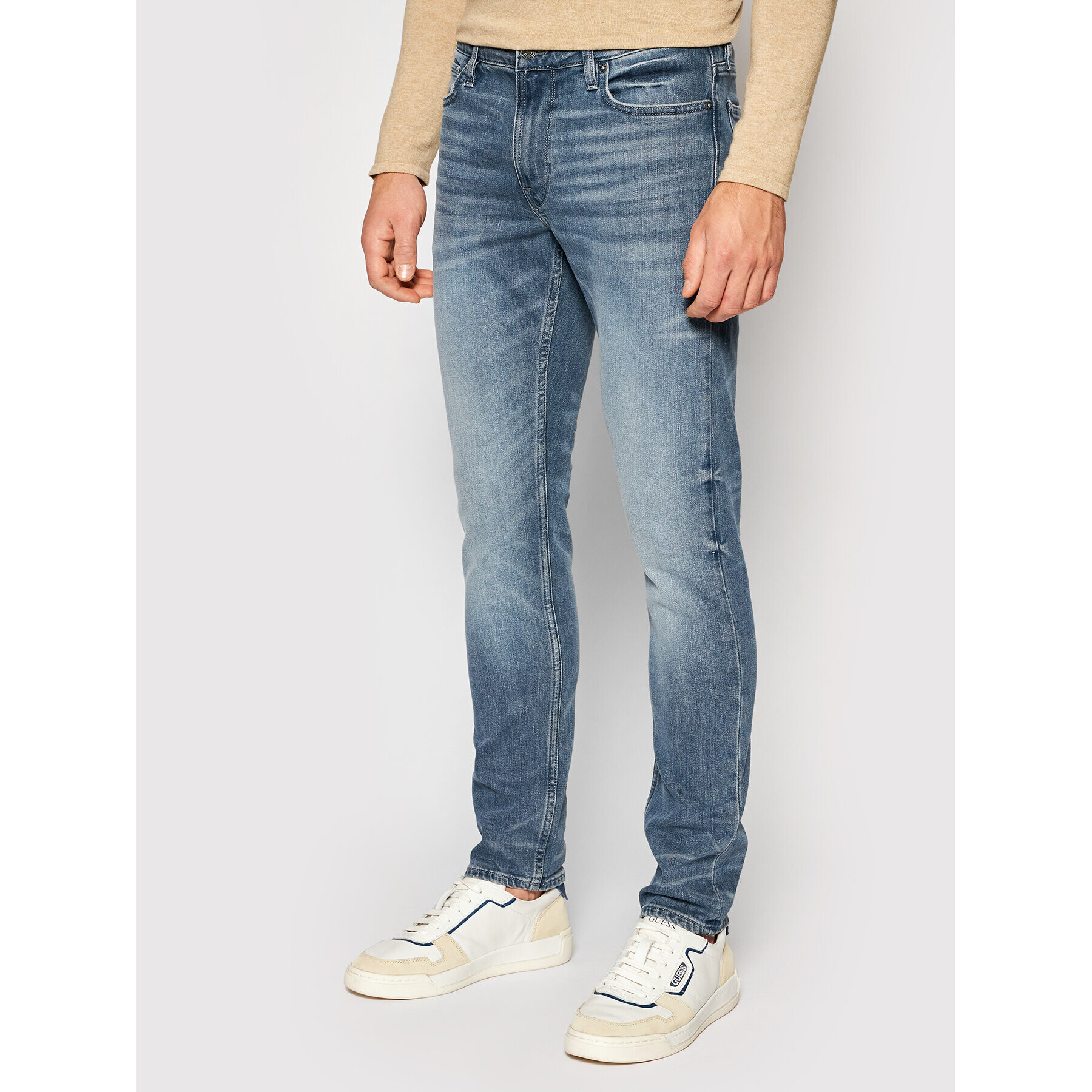 Guess Blugi M1BAS2 D3Y43 Bleumarin Slim Fit - Pled.ro