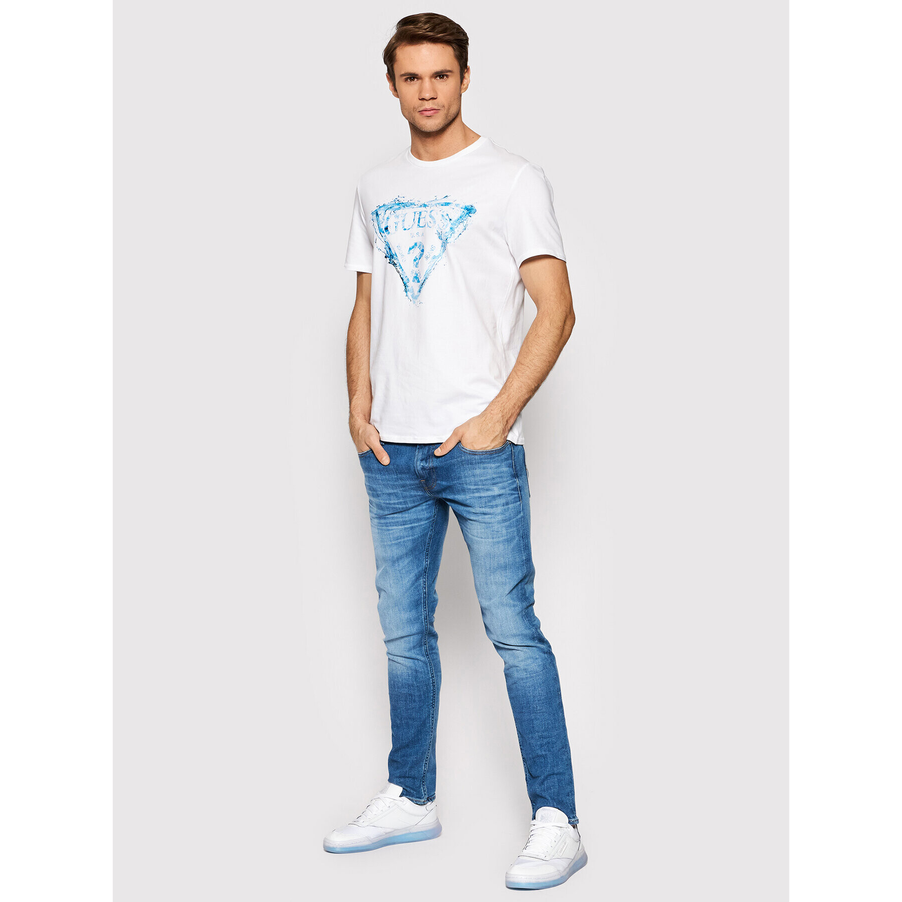 Guess Blugi M2RAN1 D46AE Albastru Skinny Fit - Pled.ro