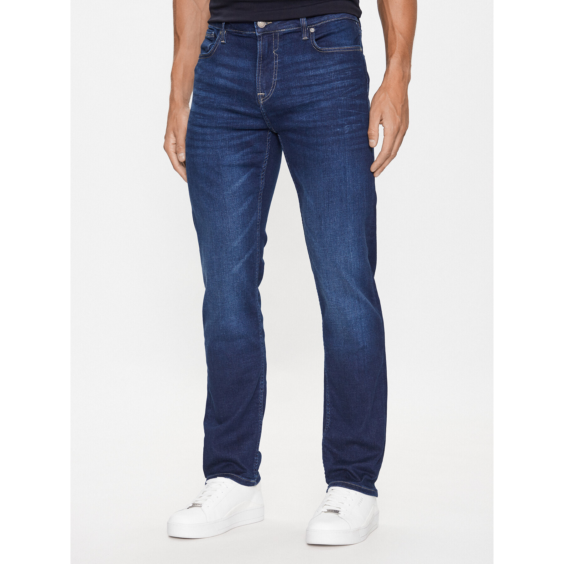 Guess Blugi M3YAN2 D5271 Bleumarin Slim Fit - Pled.ro