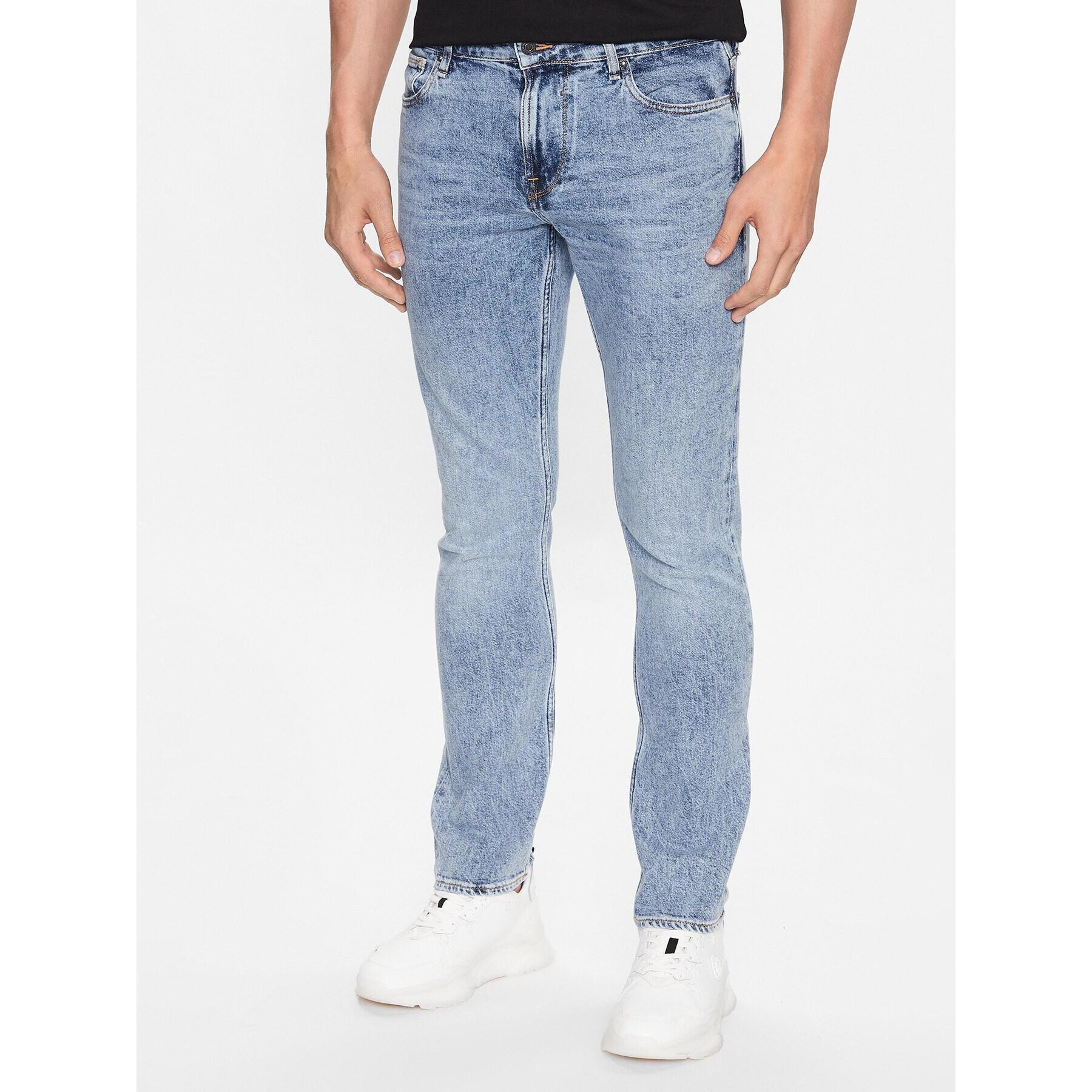 Guess Blugi M3YAS2 D4WBC Albastru Slim Tapered Fit - Pled.ro