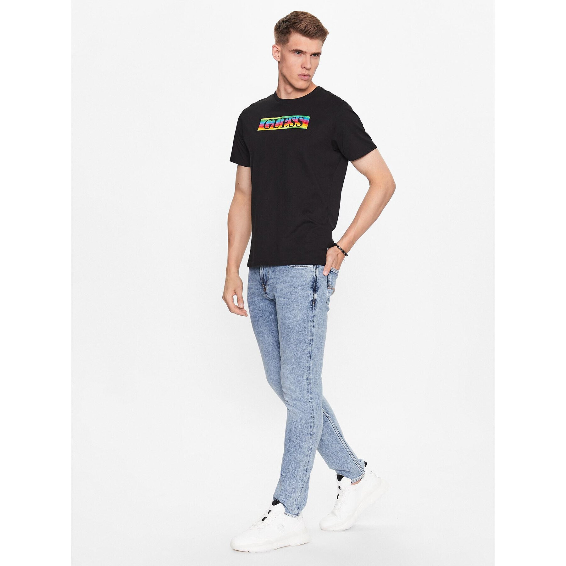 Guess Blugi M3YAS2 D4WBC Albastru Slim Tapered Fit - Pled.ro