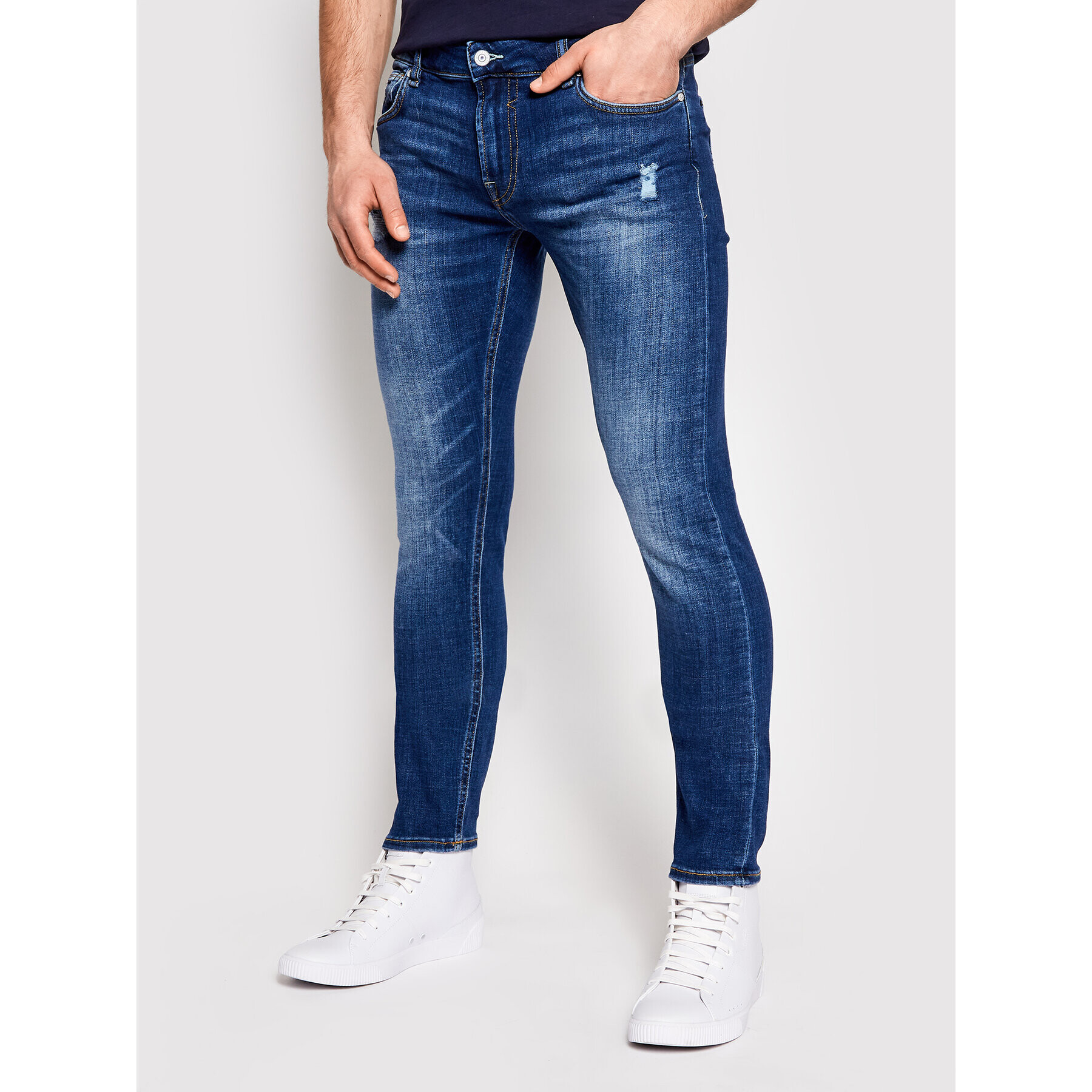 Guess Blugi Miami M1GAN1 D4CH1 Albastru Slim Fit - Pled.ro