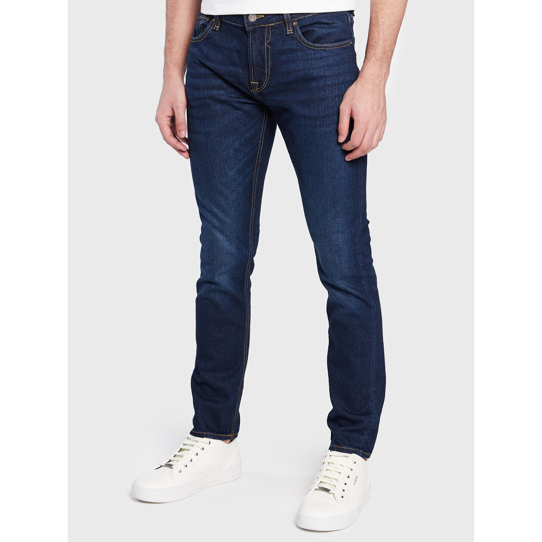 Guess Blugi Miami M3GAN1 D4Z81 Bleumarin Skinny Fit - Pled.ro