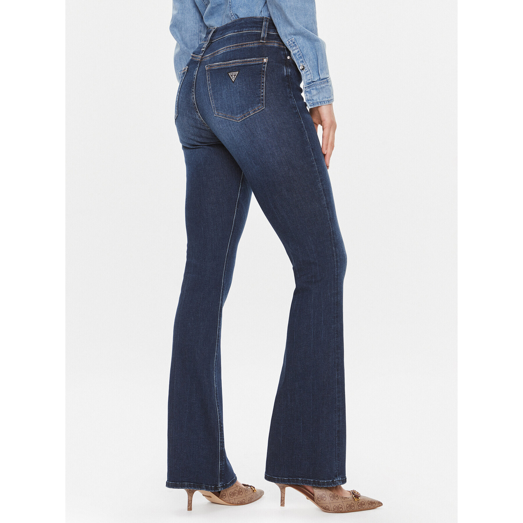 Guess Blugi Sexy Flare W4RA0L D4Q03 Bleumarin Skinny Fit - Pled.ro