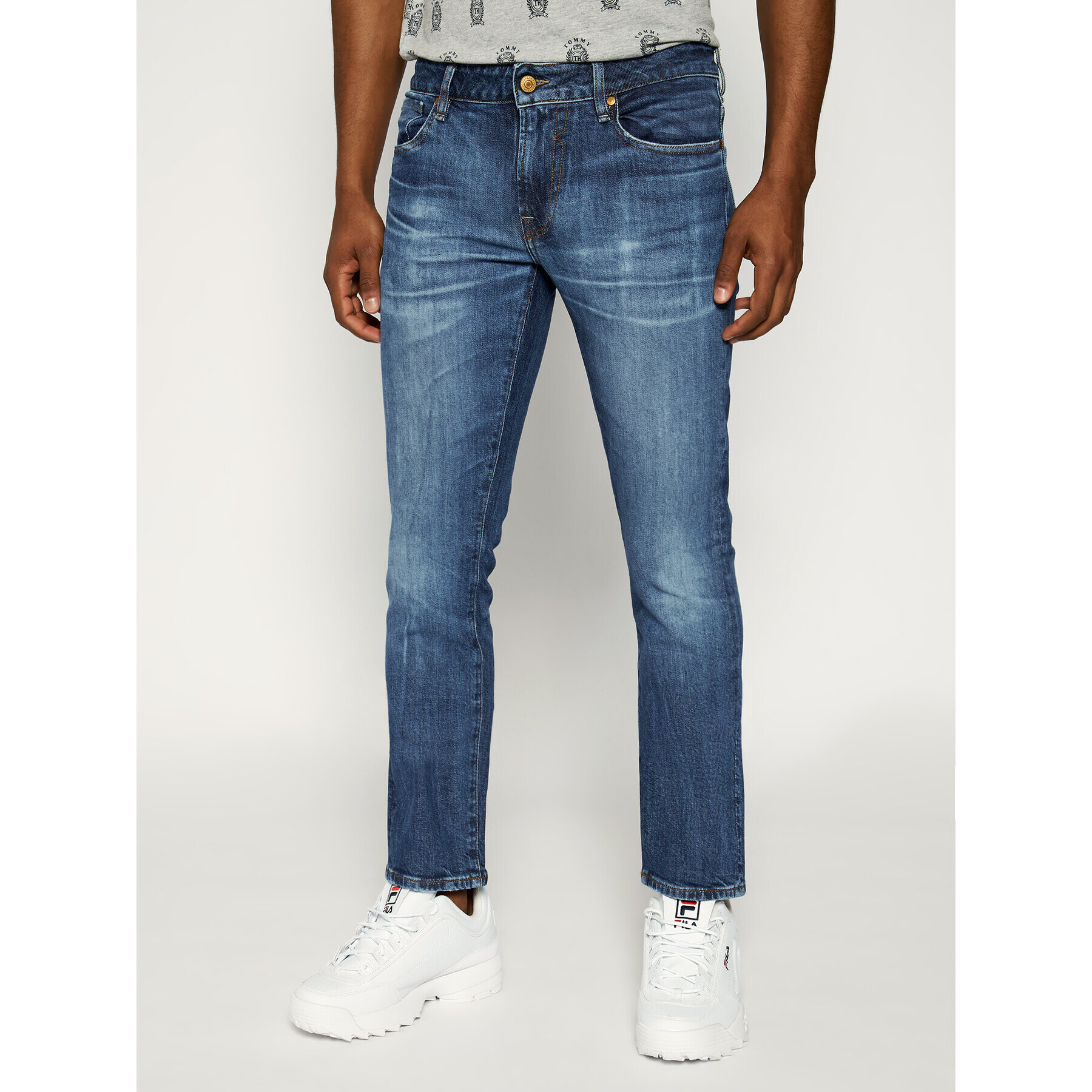 Guess Blugi Slim Fit M92AN2 D3HU1 Albastru Slim Fit - Pled.ro