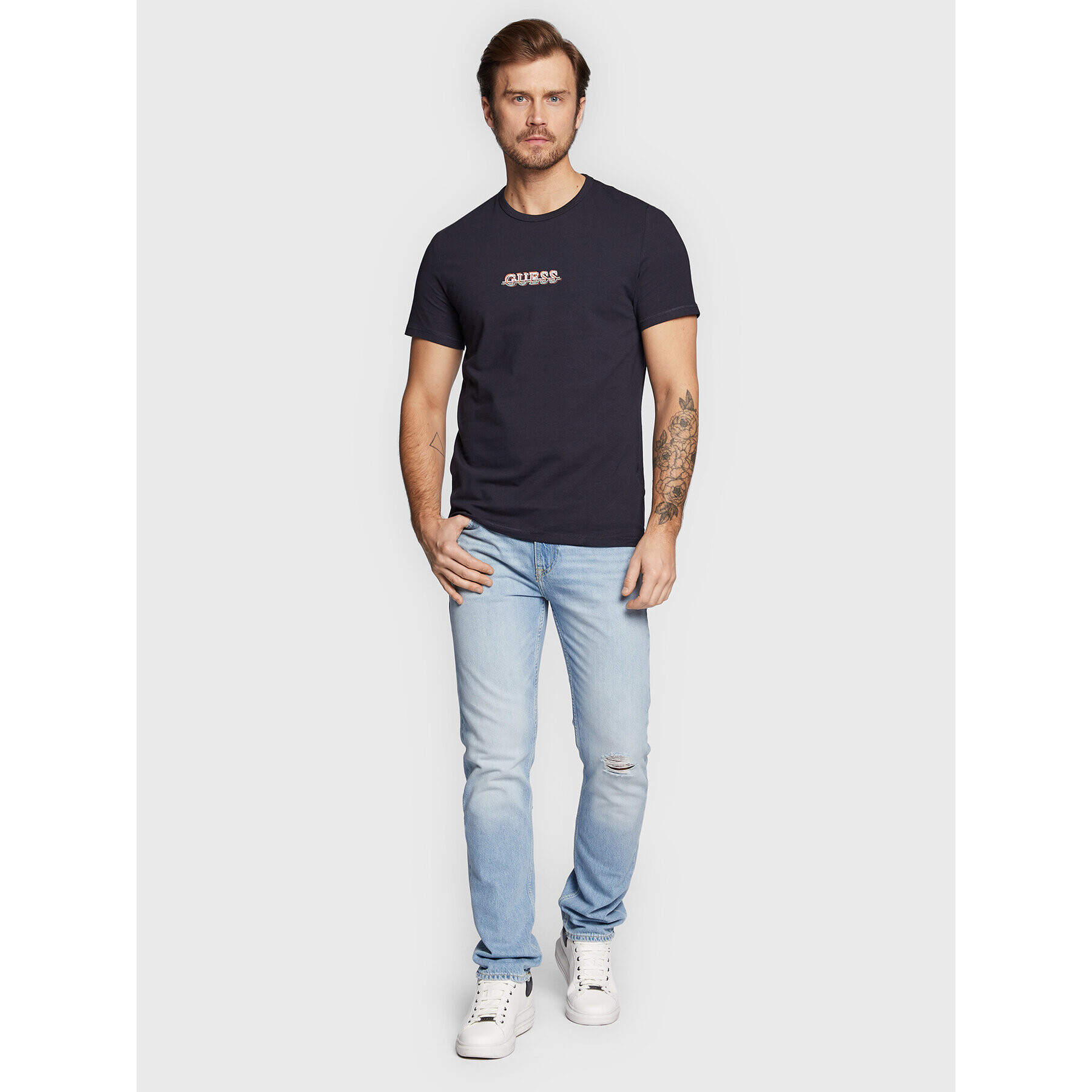 Guess Blugi The Empire M3RAN2 D4T9B Albastru Slim Fit - Pled.ro