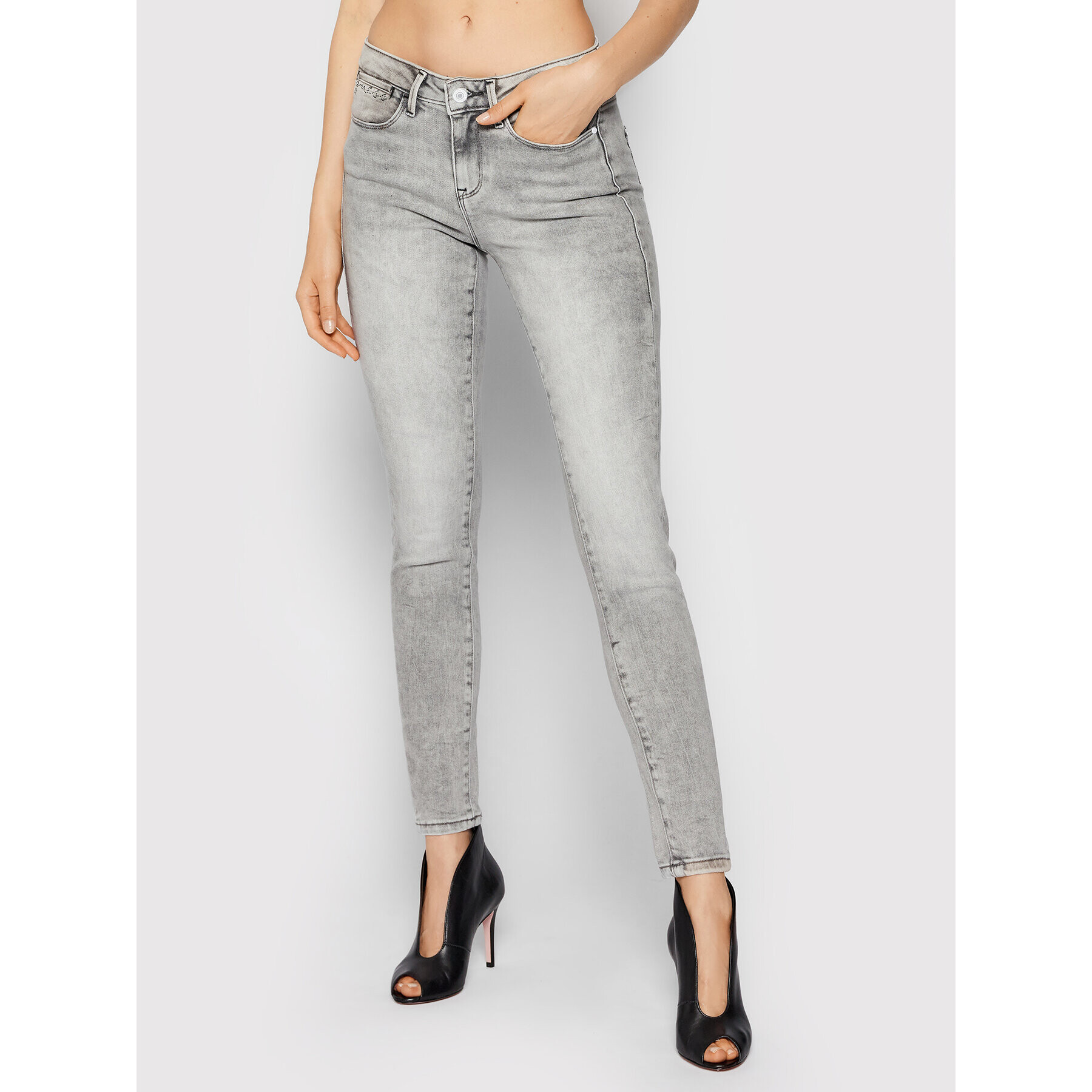 Guess Jeggings W1BA03 D4HJ1 Gri Jegging Fit - Pled.ro