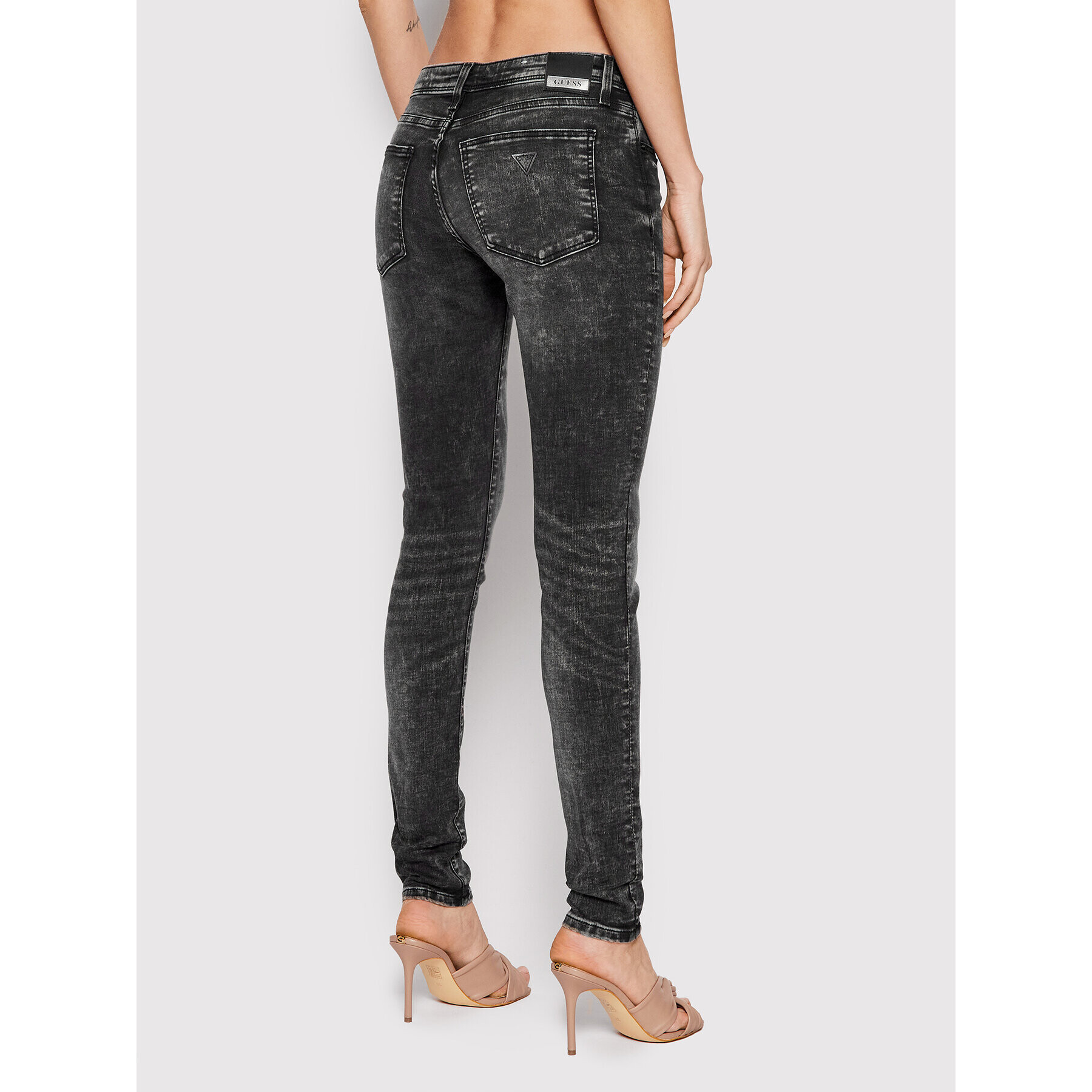 Guess Blugi W2RAB2 D4KC1 Negru Skinny Fit - Pled.ro