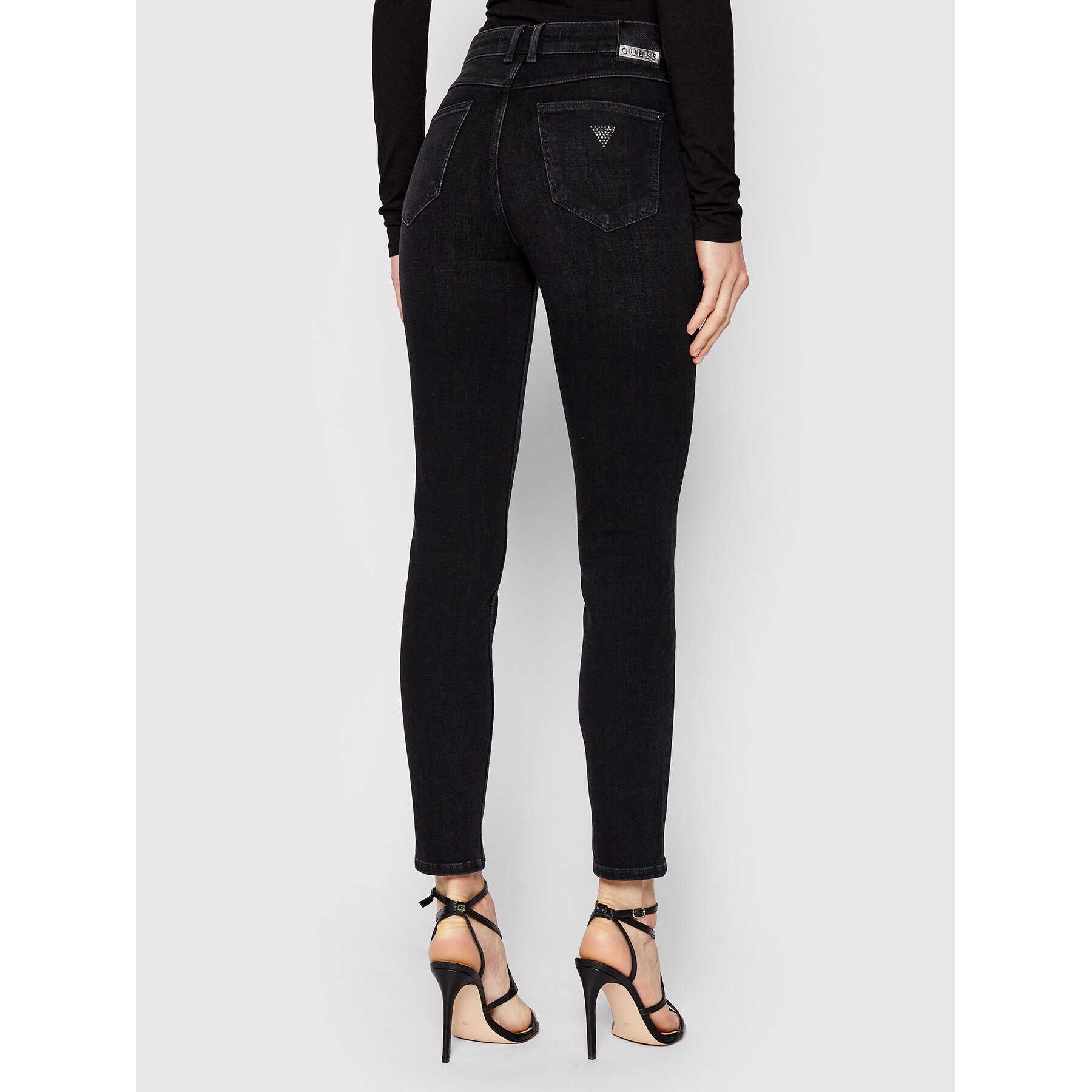 Guess Blugi W2YA28 D4PY1 Negru Skinny Fit - Pled.ro