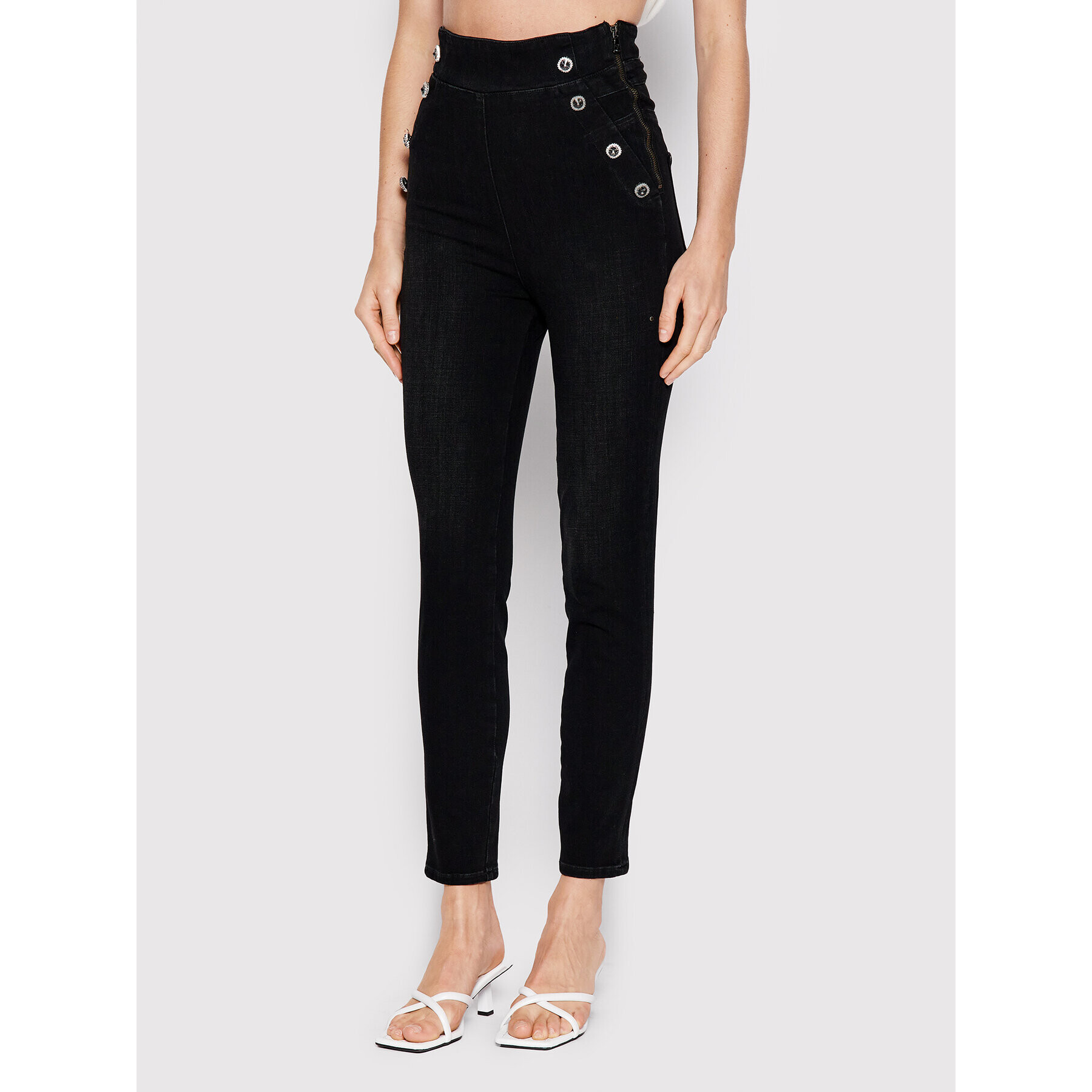 Guess Blugi W2YA71 D4PY1 Negru Skinny Fit - Pled.ro