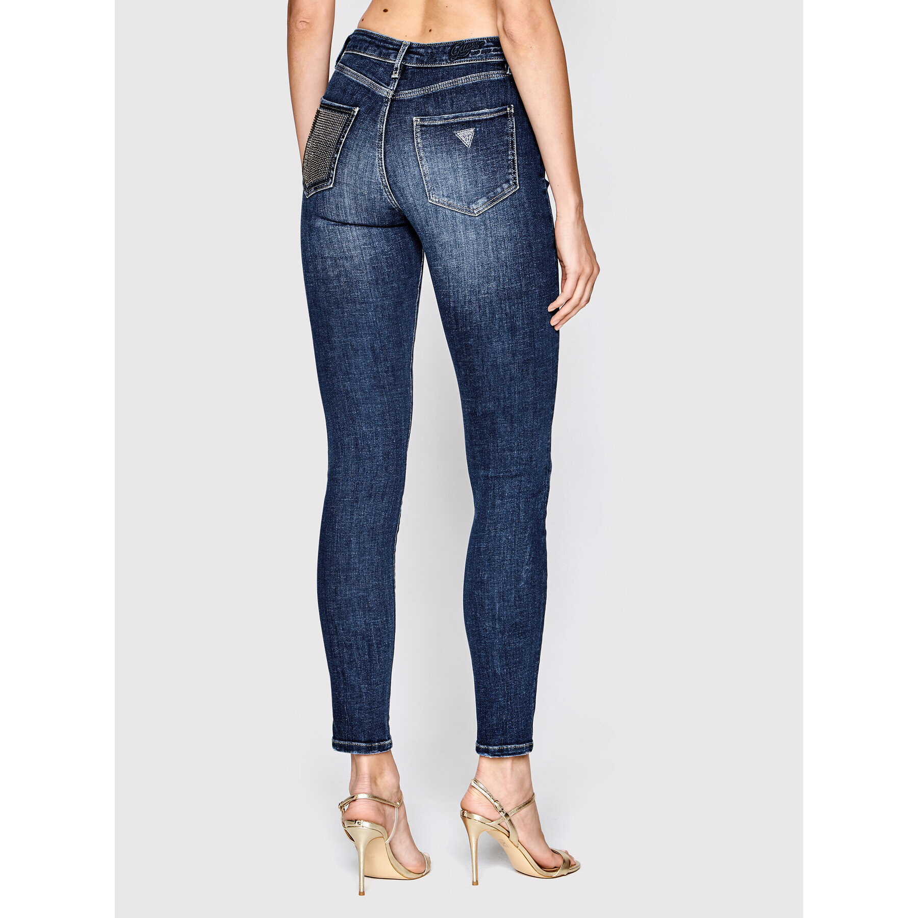 Guess Blugi W2YA94 D4H13 Bleumarin Skinny Fit - Pled.ro