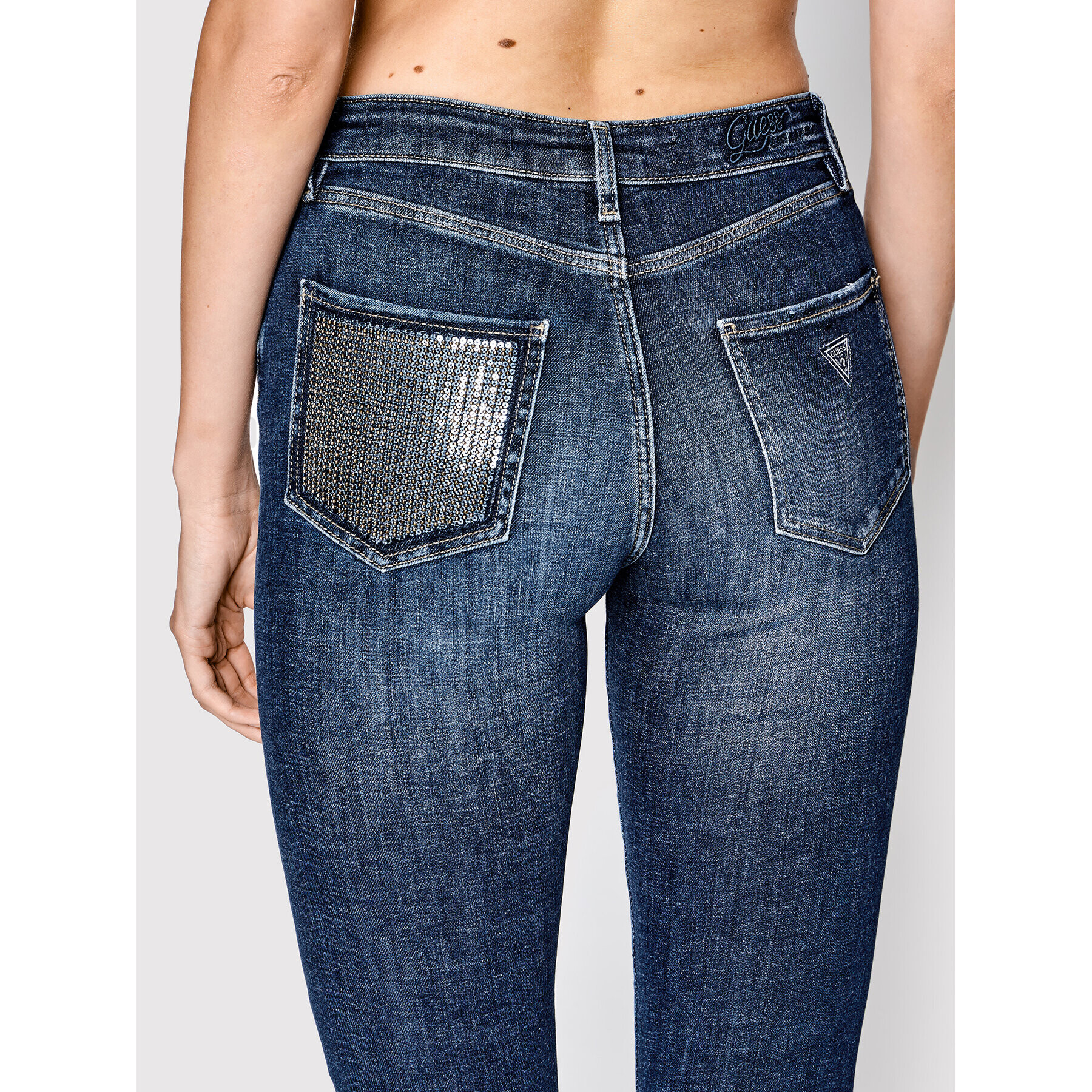 Guess Blugi W2YA94 D4H13 Bleumarin Skinny Fit - Pled.ro