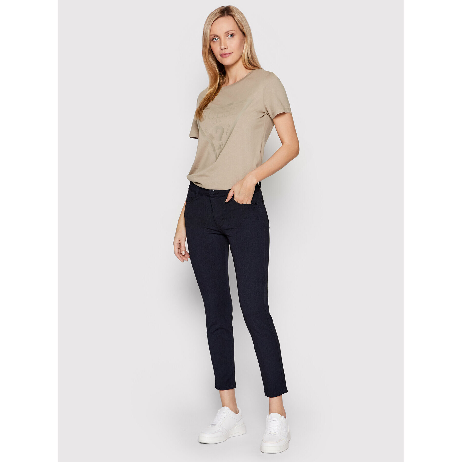 Guess Blugi W2YAJ3 D4PQ1 Bleumarin Skinny Fit - Pled.ro