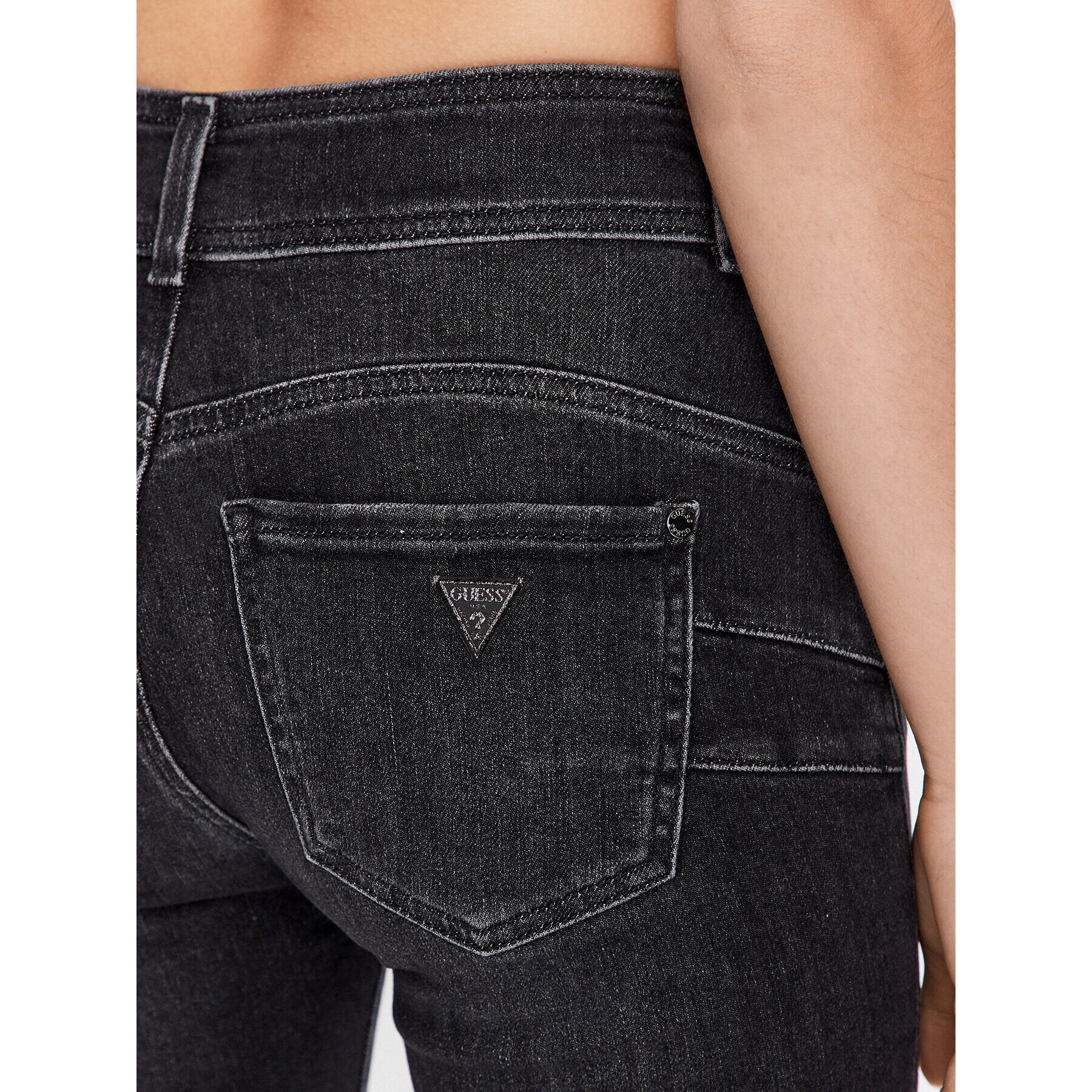 Guess Blugi W3YA35 D52T2 Negru Slim Fit - Pled.ro